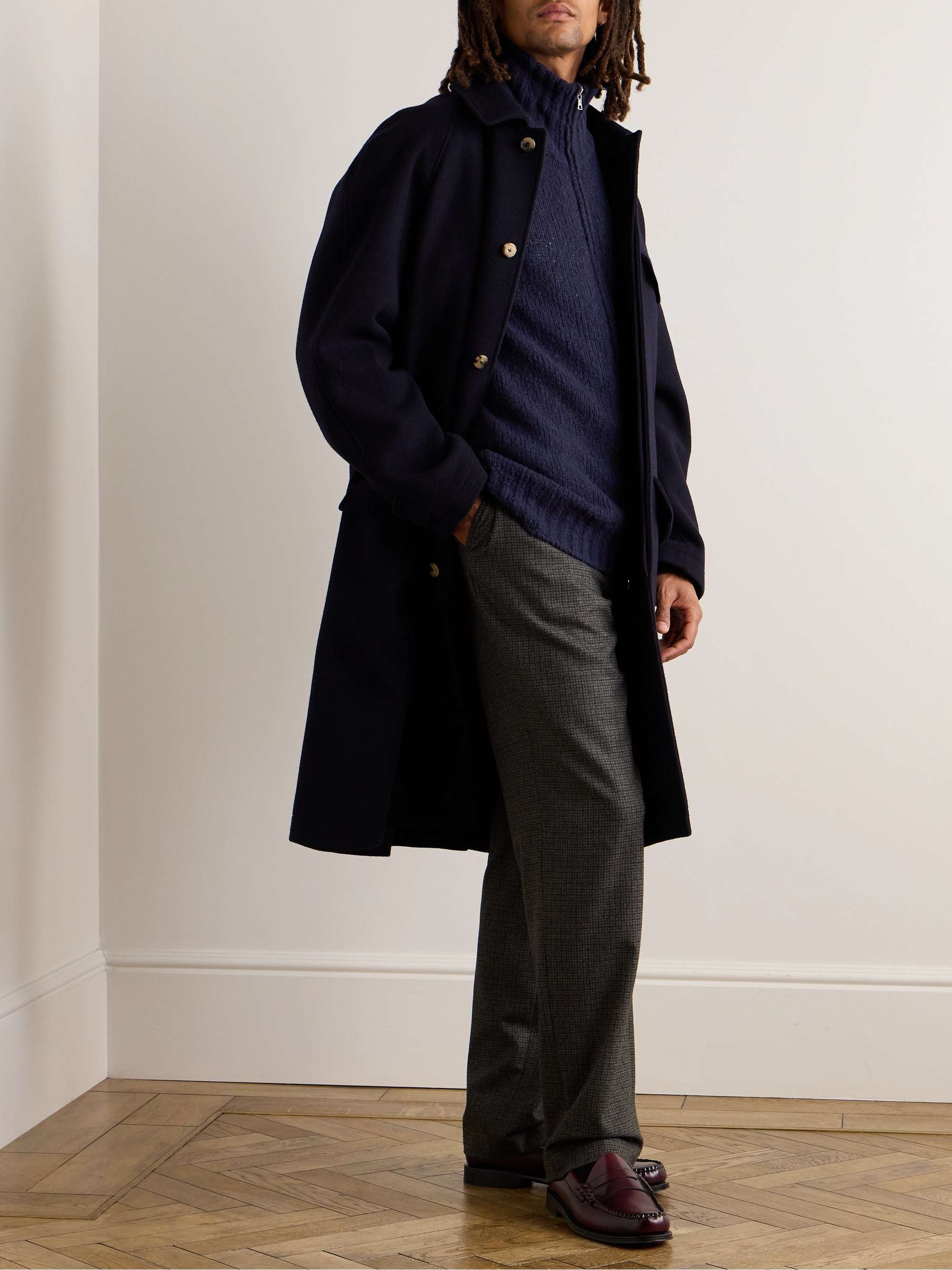 Wool-Bouclé Zip-Up Sweater view