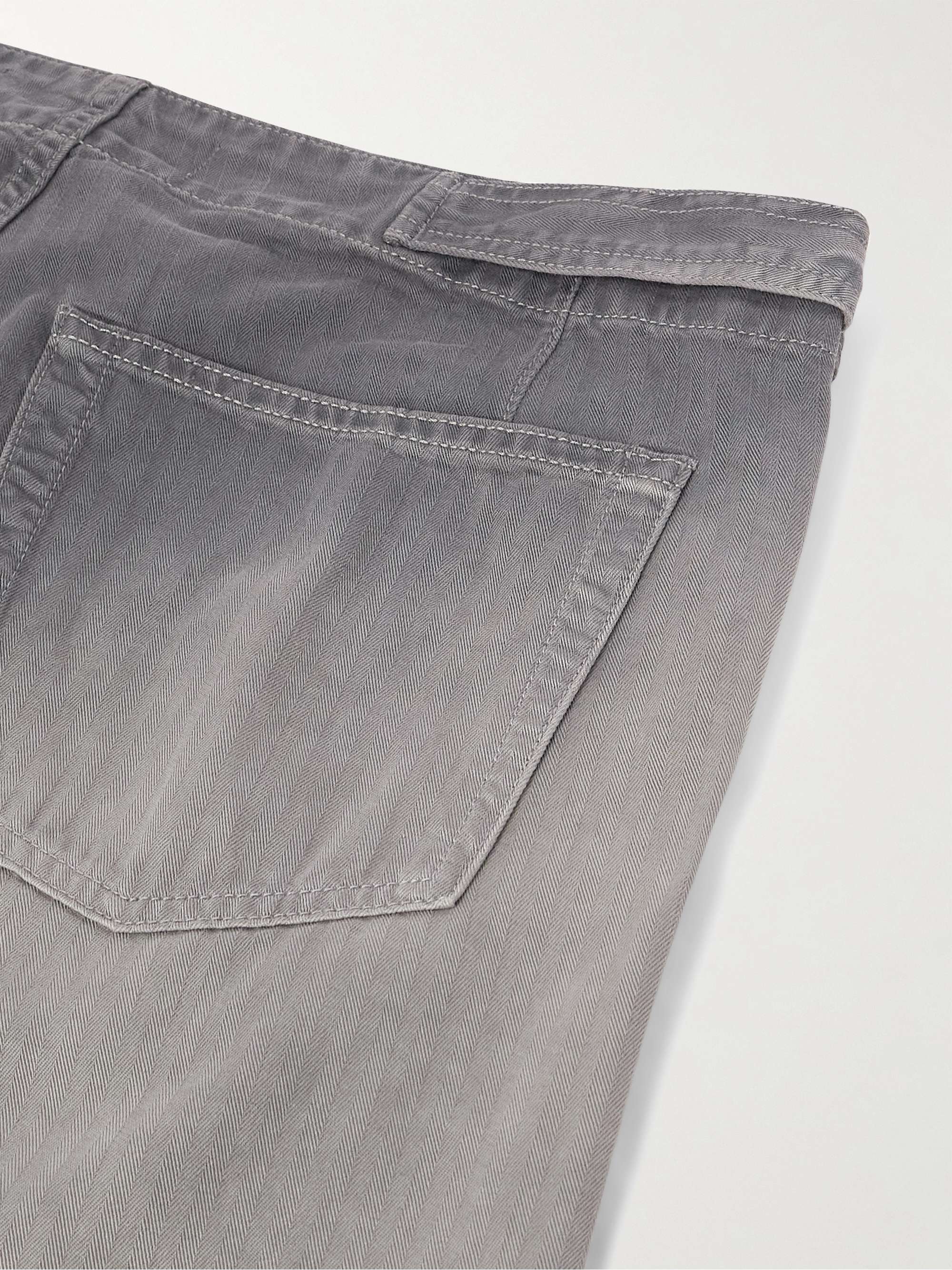 Straight-Leg Herringbone Jeans view