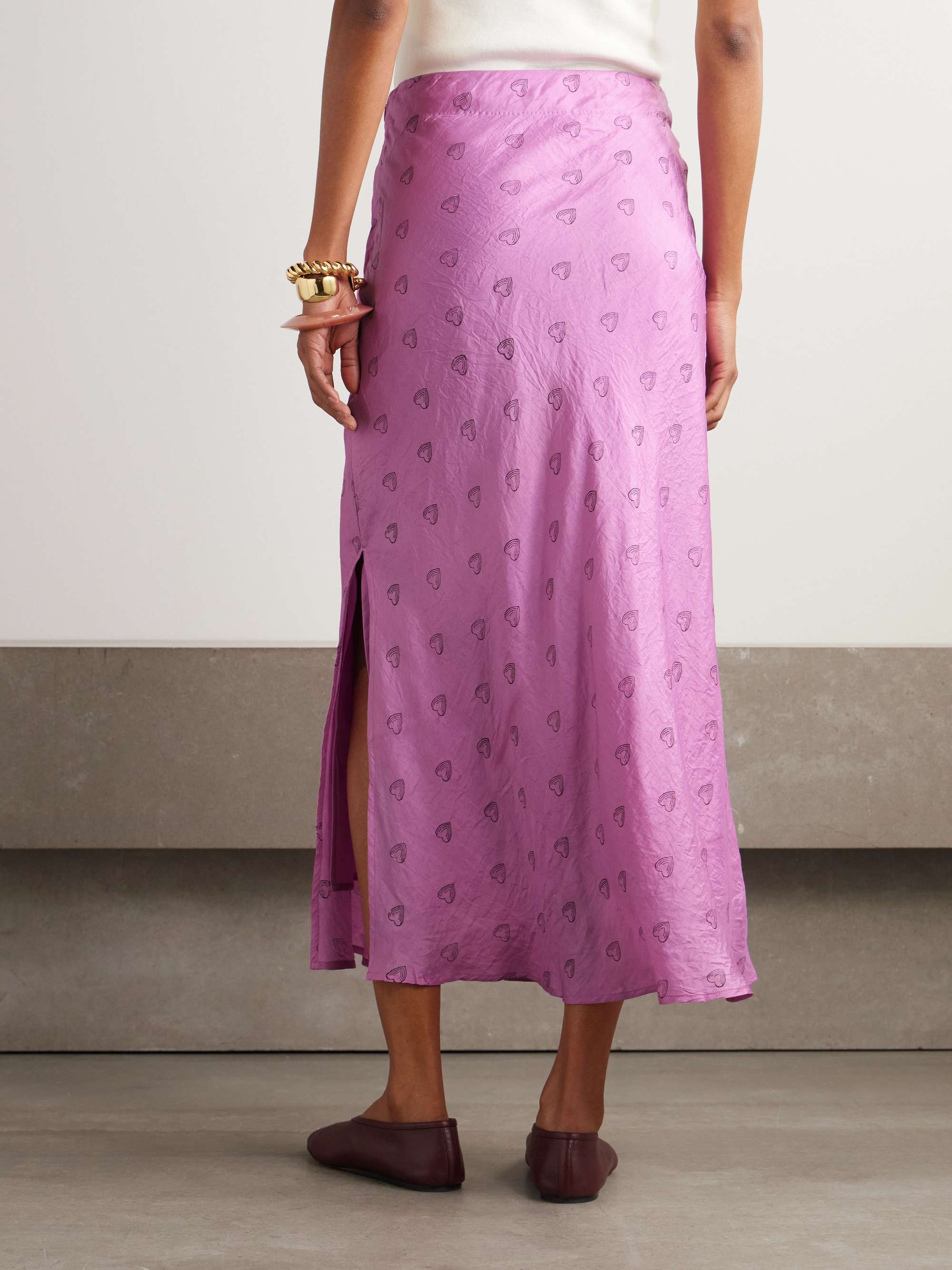 Lyra printed silk maxi skirt view