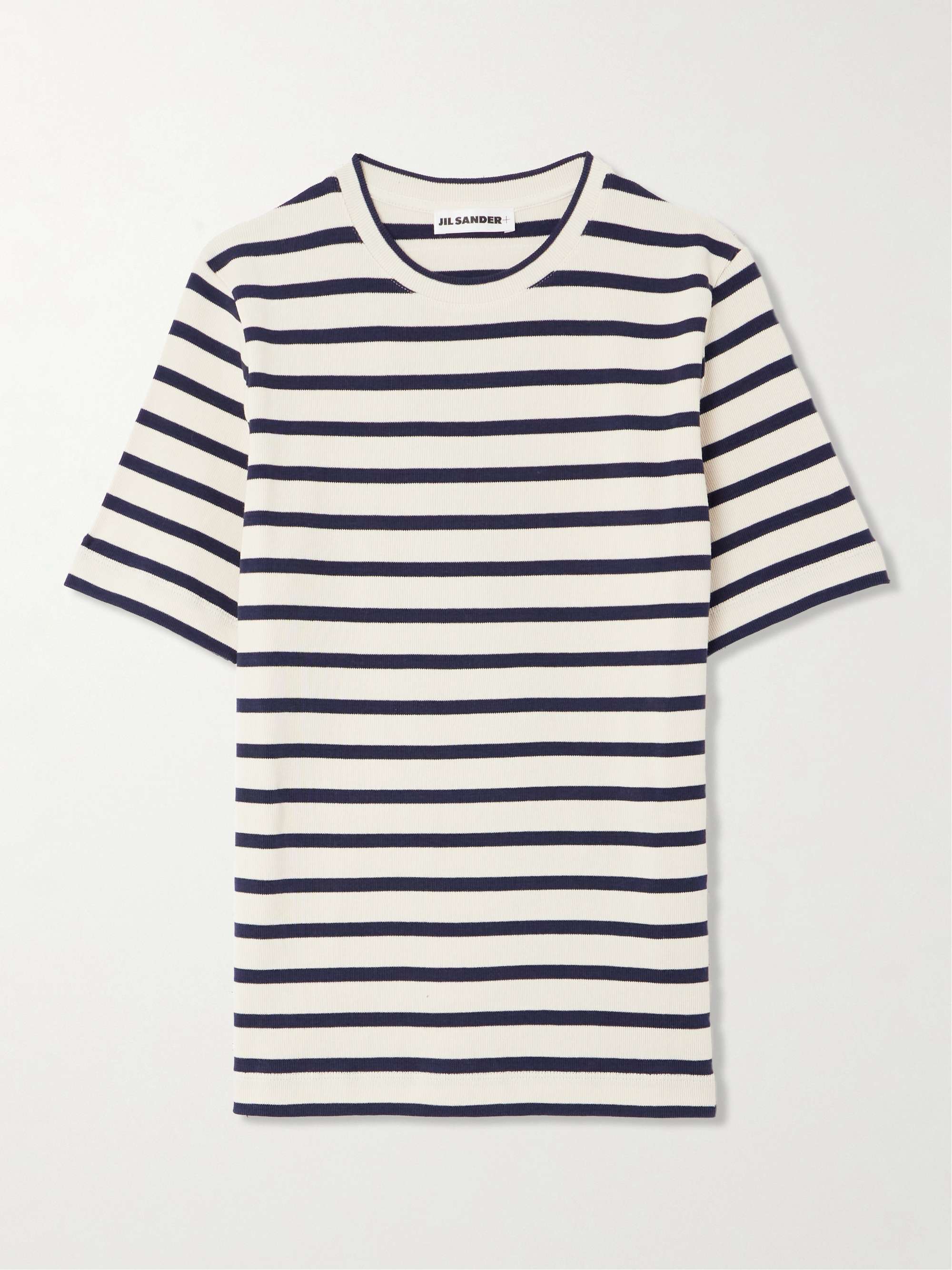 Striped knitted cotton T-shirt view