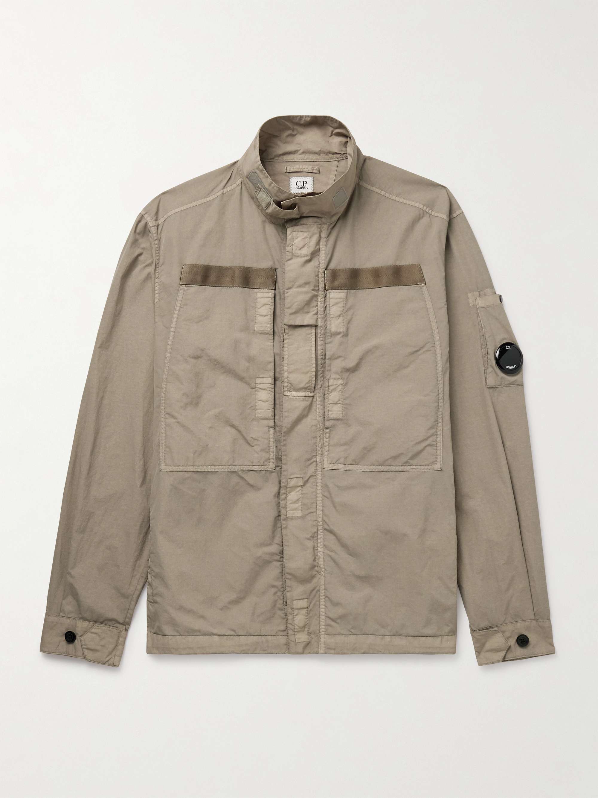 Logo-Appliquéd Garment-Dyed Webbing-Trimmed Flatt Nylon Overshirt view