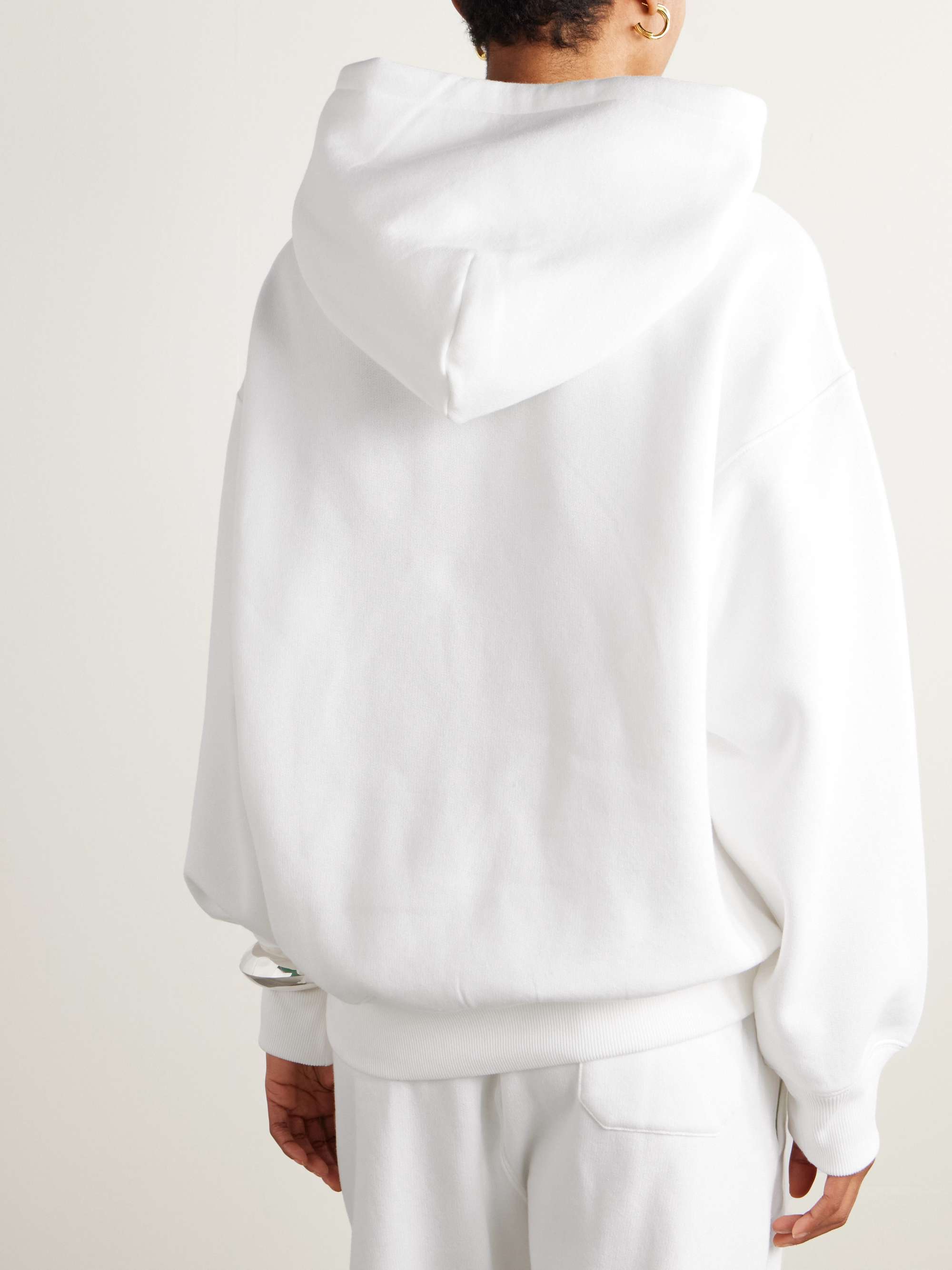 + Wimbledon embroidered cotton-blend jersey hoodie view