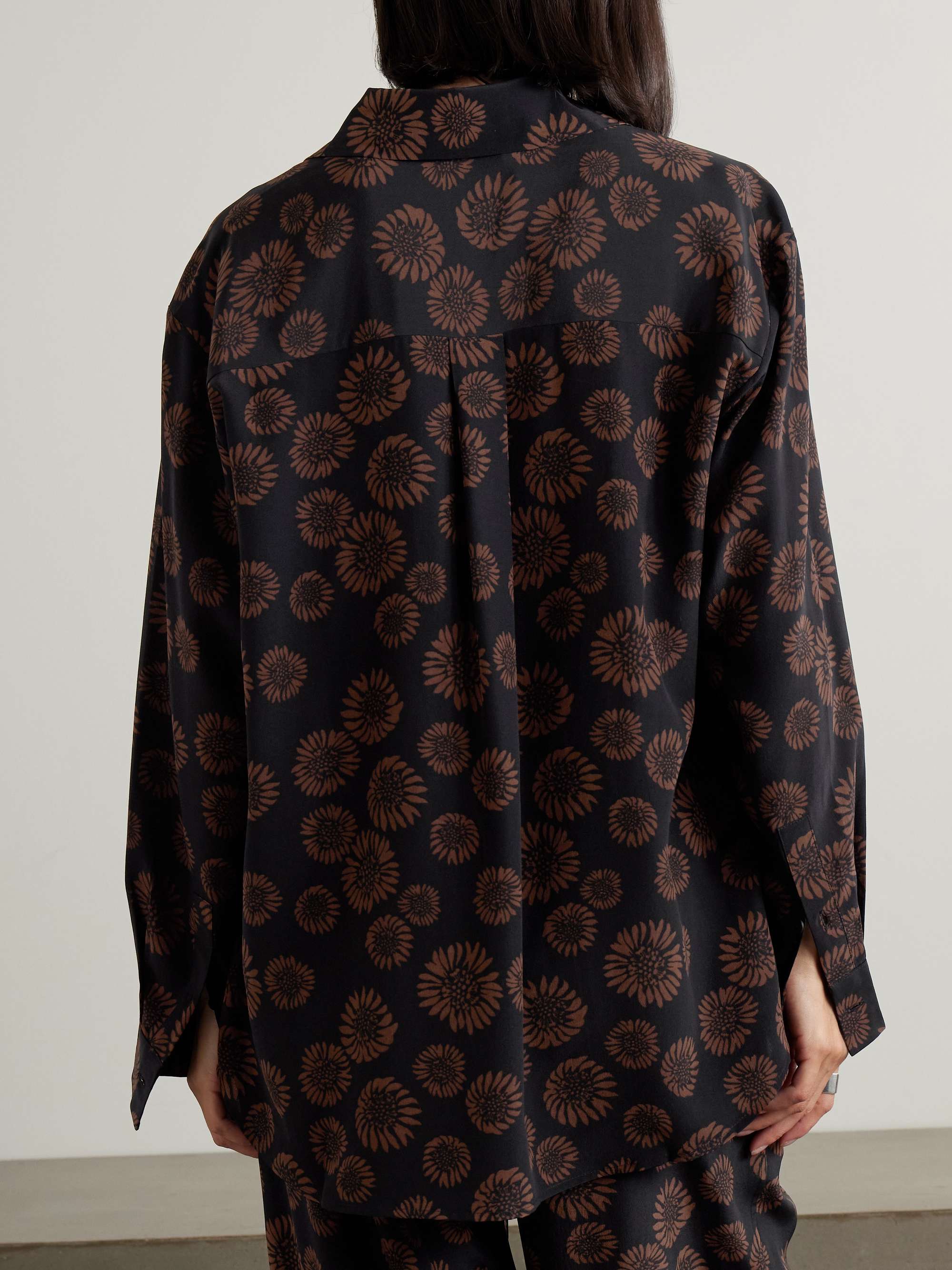 Floral-print silk crepe de chine shirt view