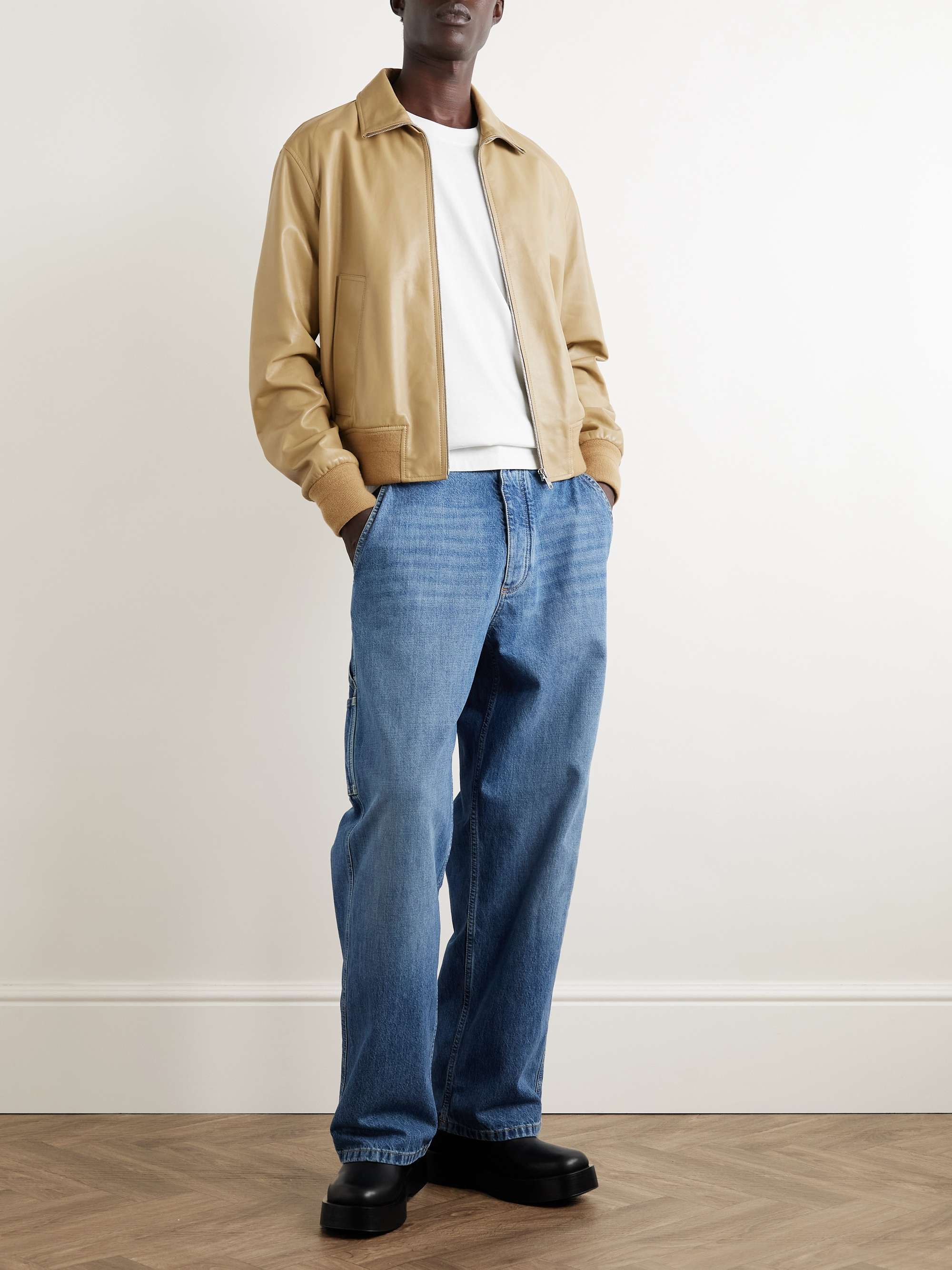 Oversized Leather Blouson Jacket view