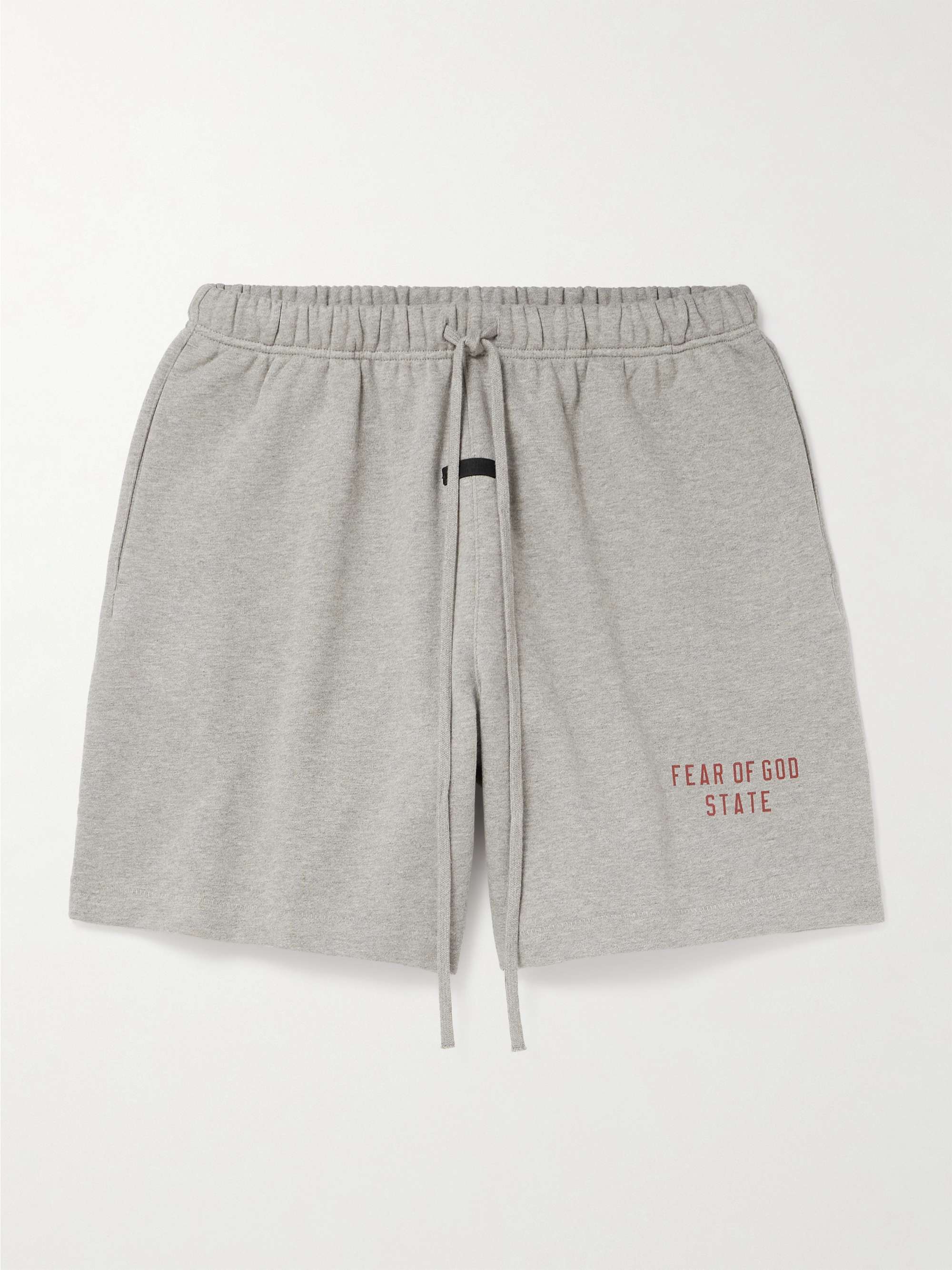 Wide-Leg Logo-Print Cotton-Blend Jersey Drawstring Shorts view
