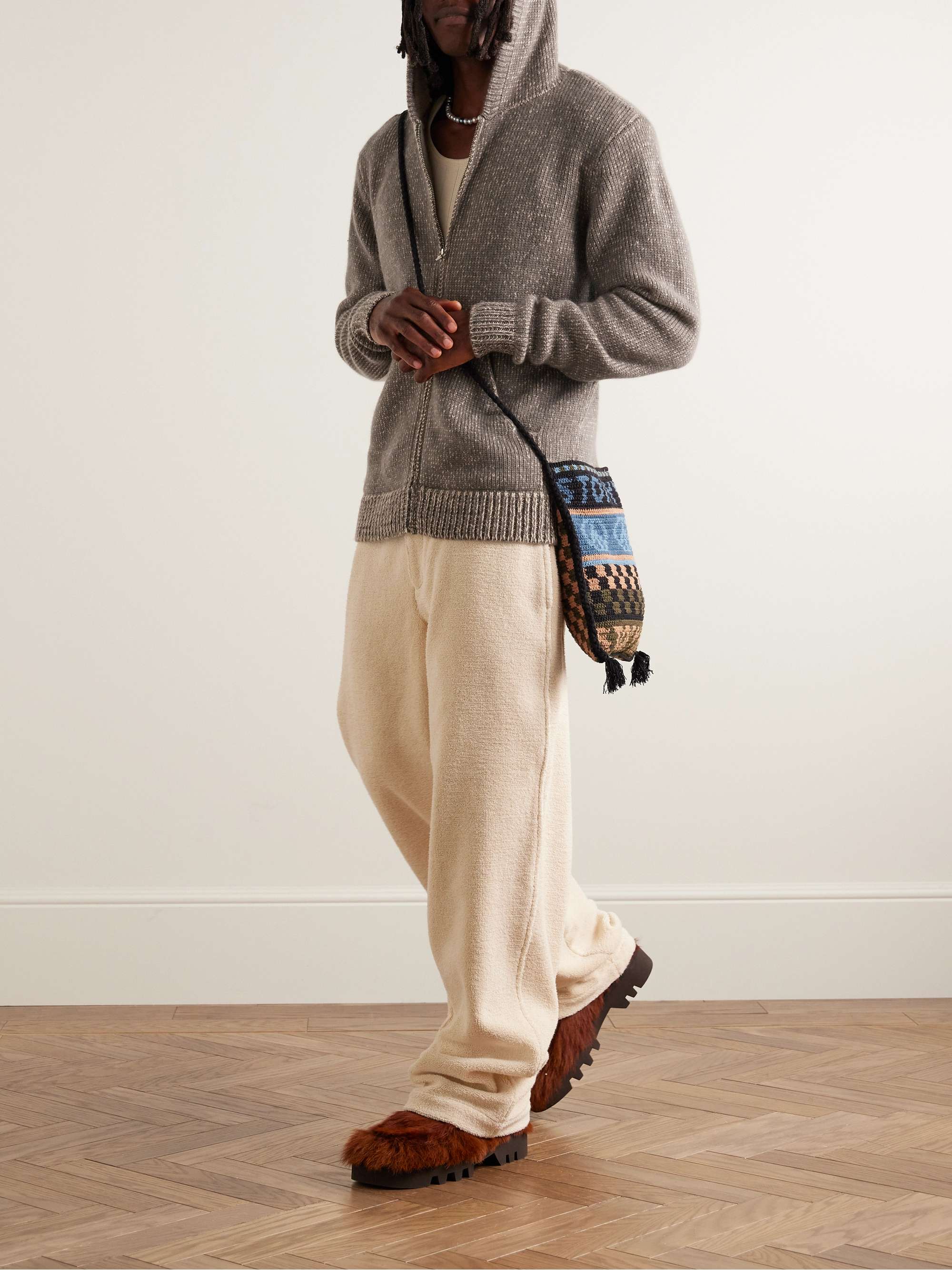 Ribbed Cashmere Zip-Up Hoodie view
