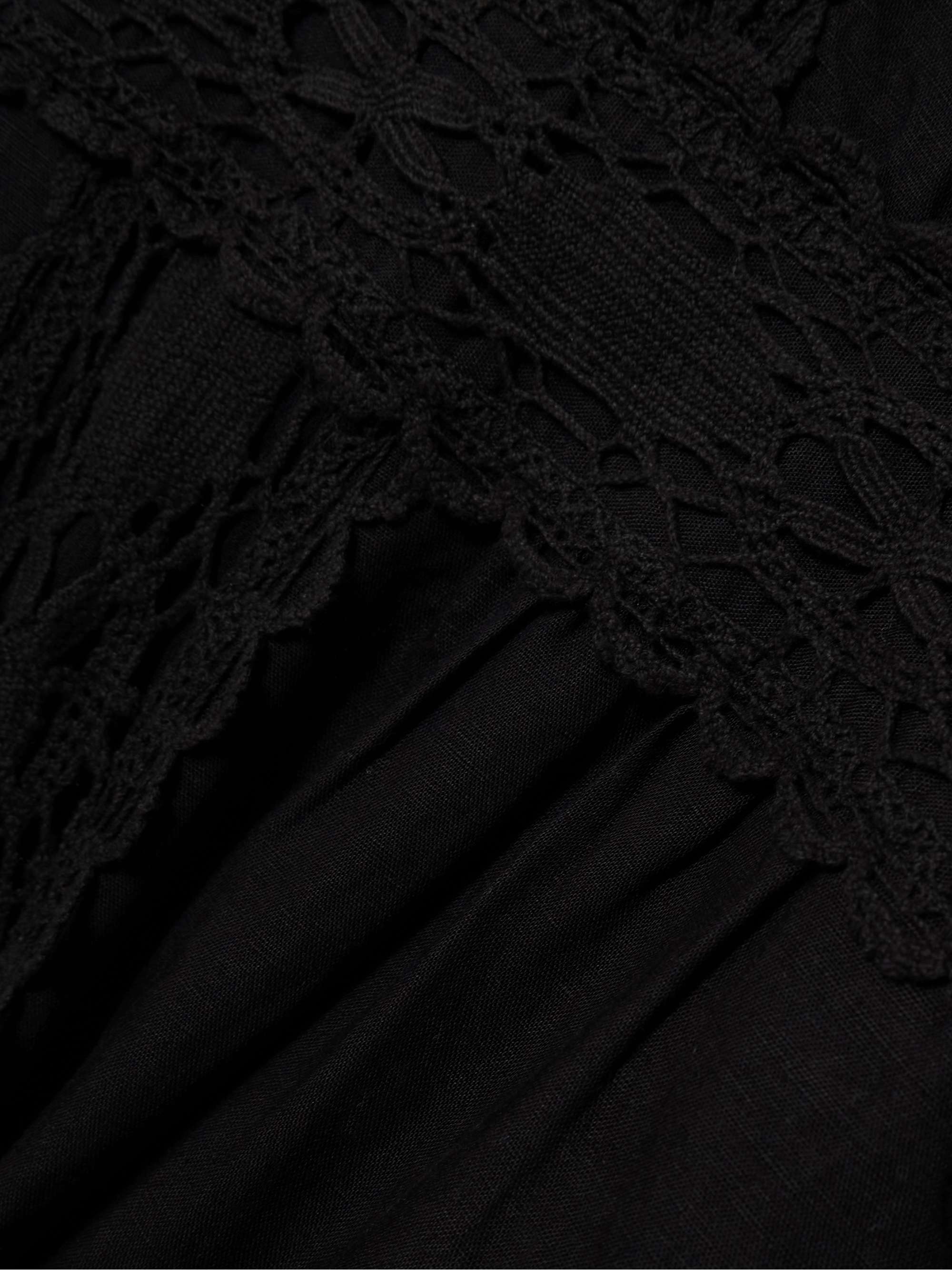 Veona lace-trimmed linen and cotton-blend midi dress view