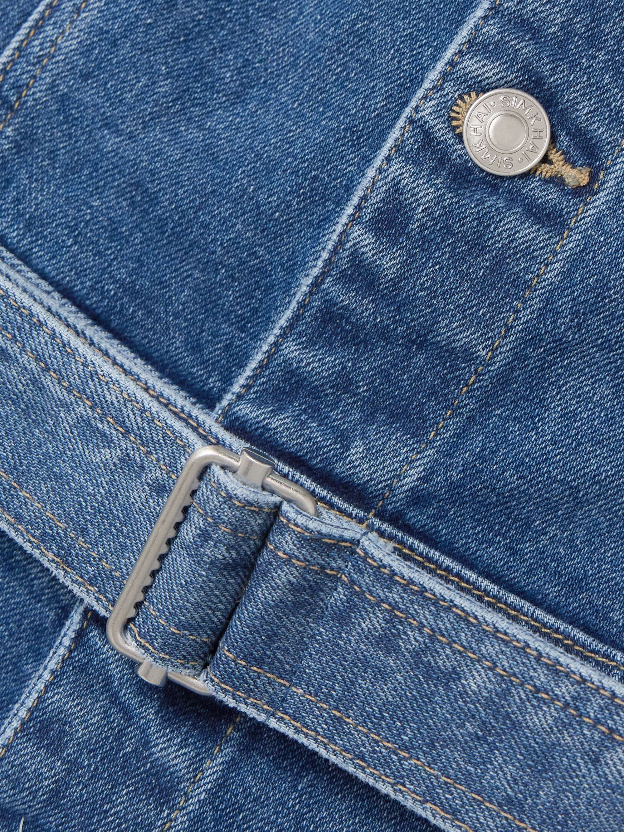Alba belted stretch-denim midi dress view