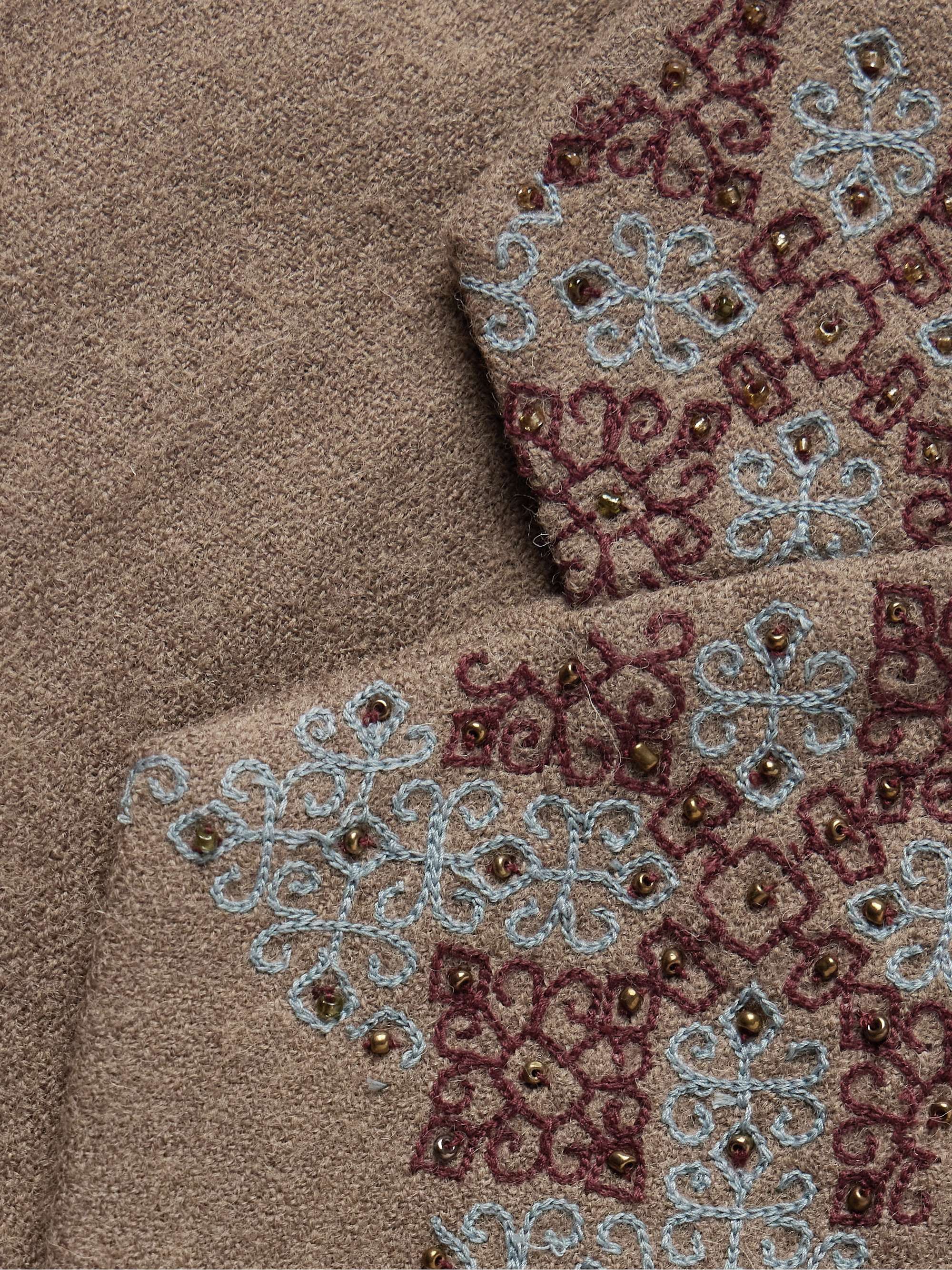 Unstructured Bead-Embroidered Embroidered Wool Suit Jacket view