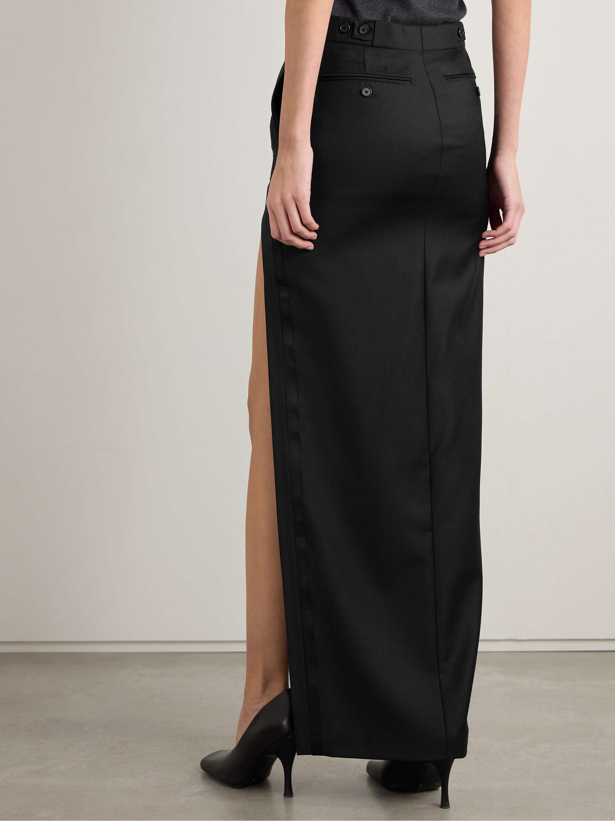 Copeland asymmetric wool-twill skirt view