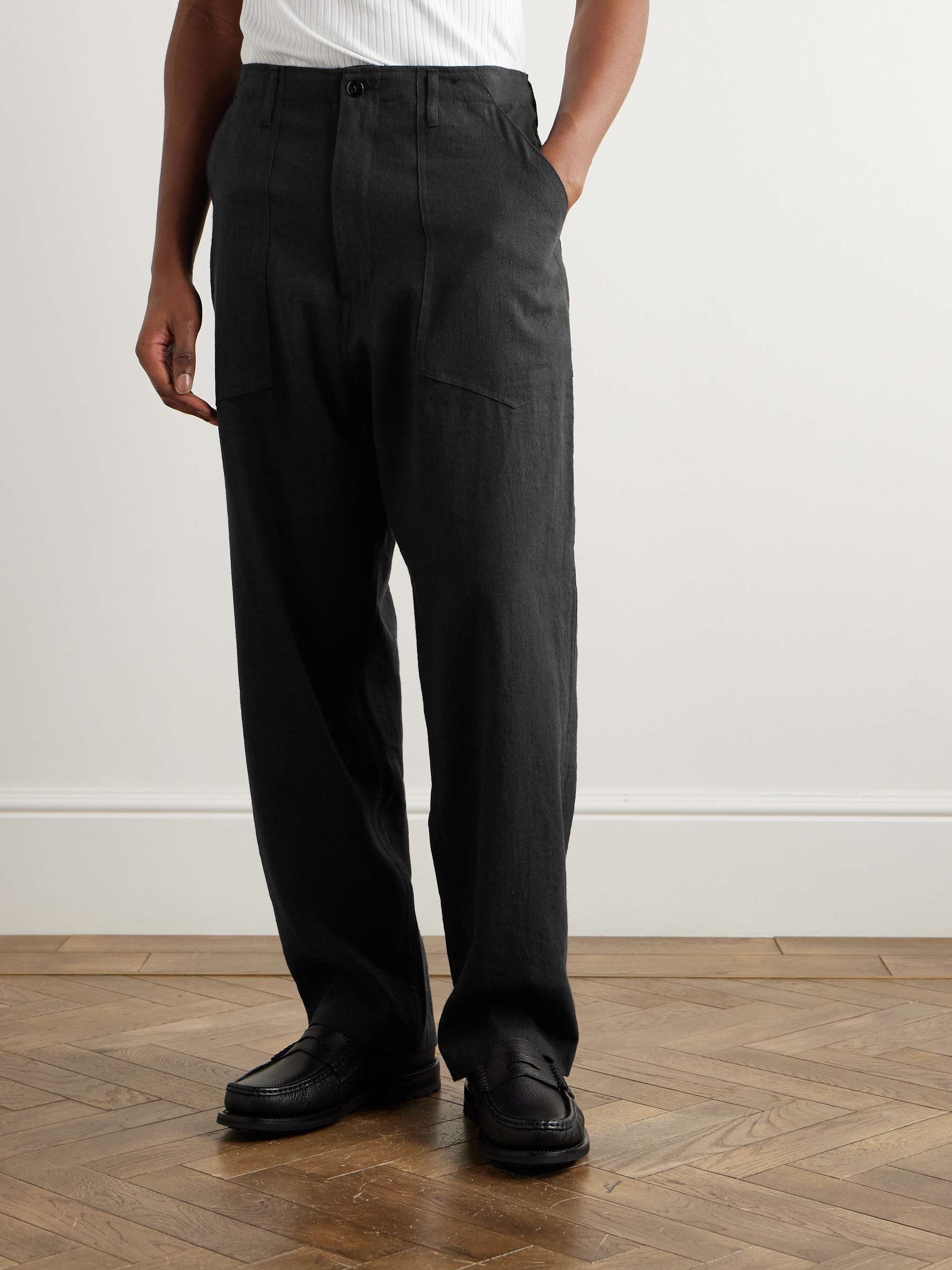 Fatigue Straight-Leg Linen and Cotton-Blend Trousers view