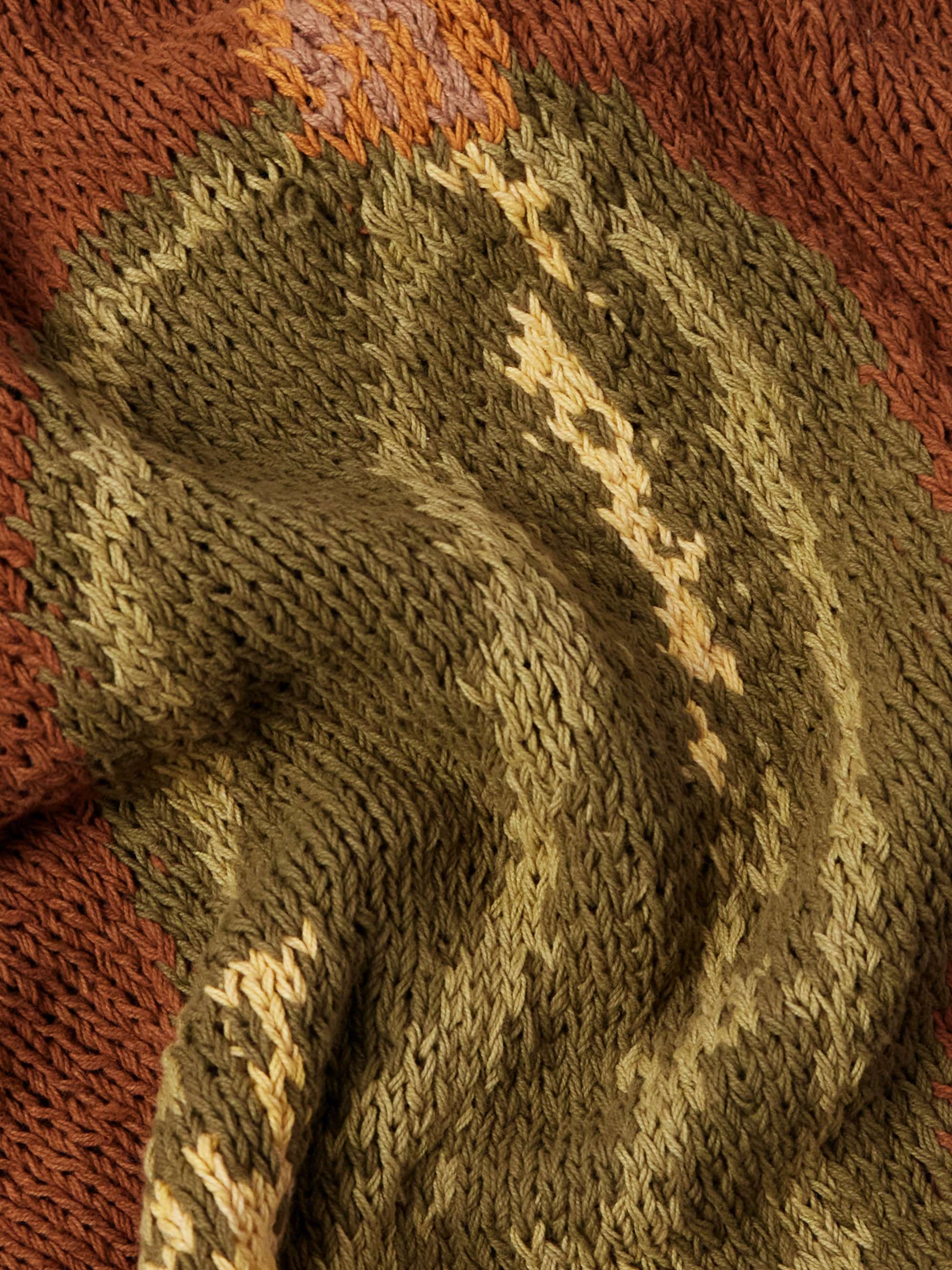 Twinsun Appliquéd Jacquard-Knit Organic Cotton Cardigan view