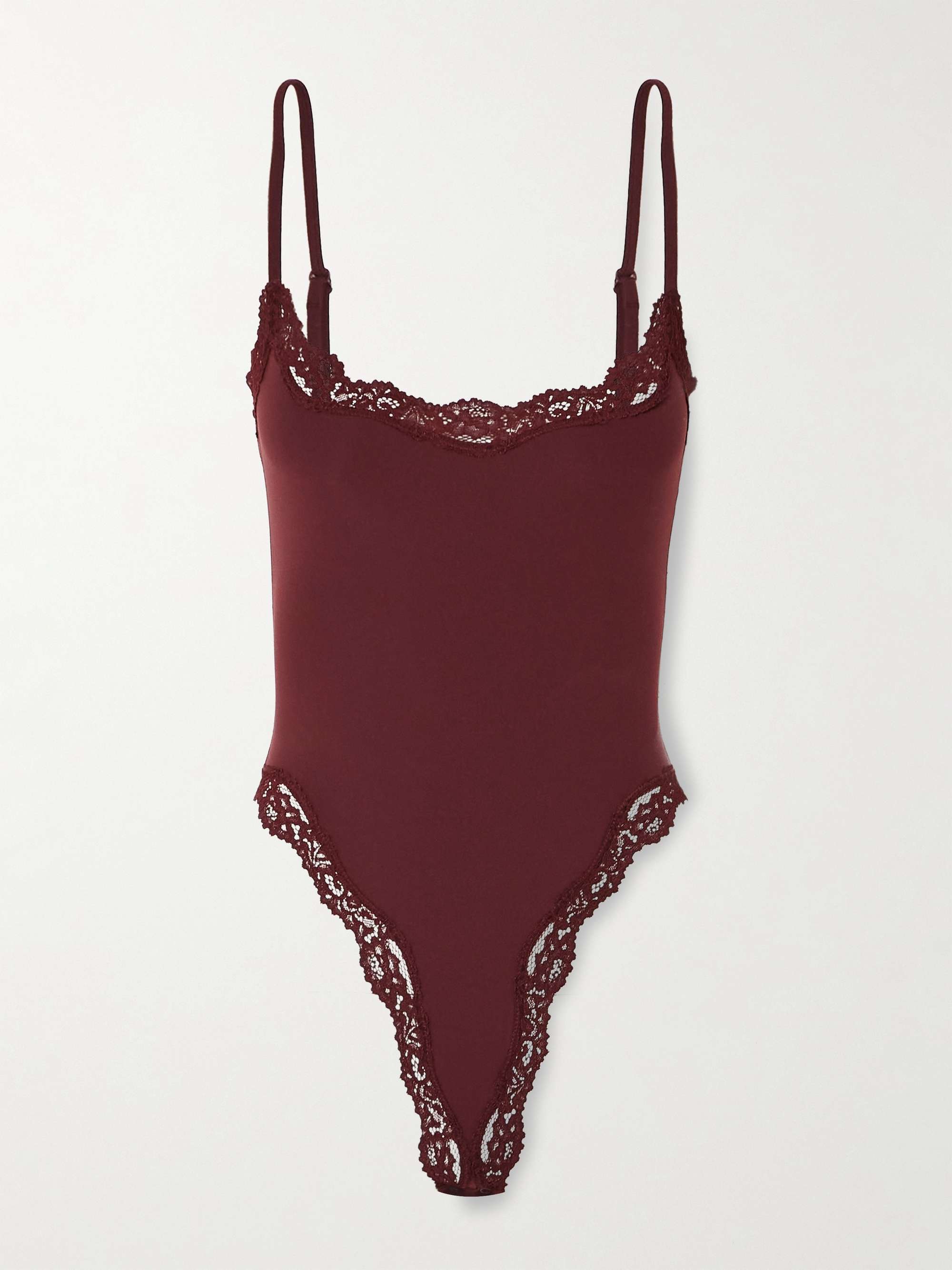 Fits Everybody lace-trimmed stretch thong bodysuit view