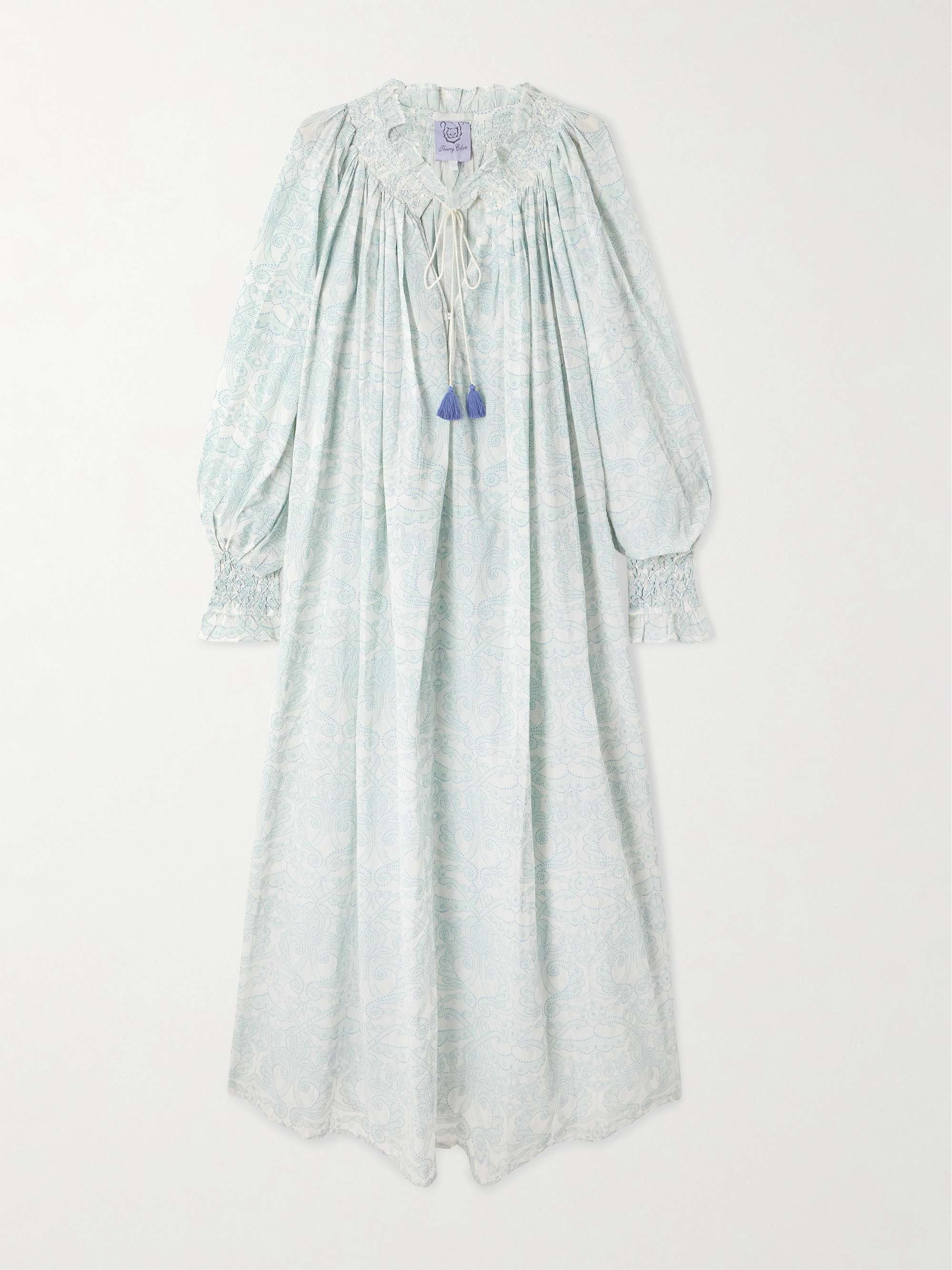 Vladia tasseled printed cotton-voile midi dress view