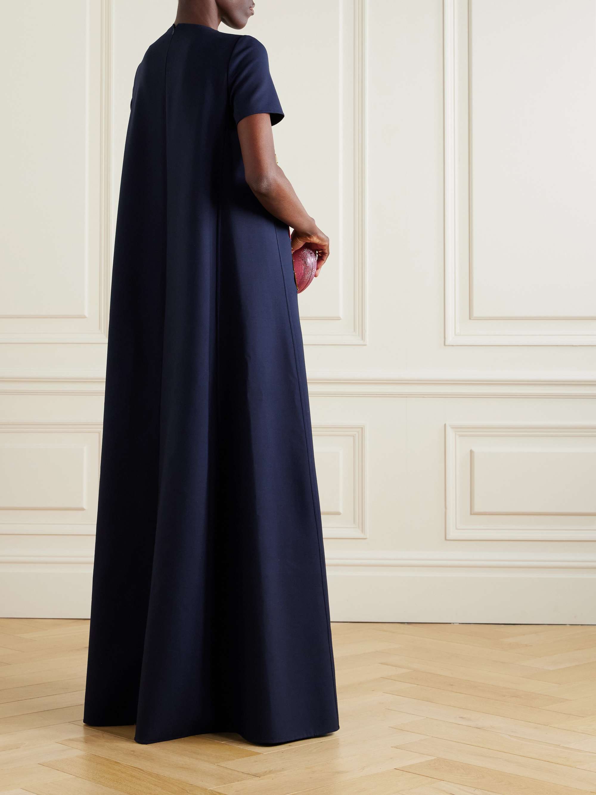 Appliquéd wool-blend gown view