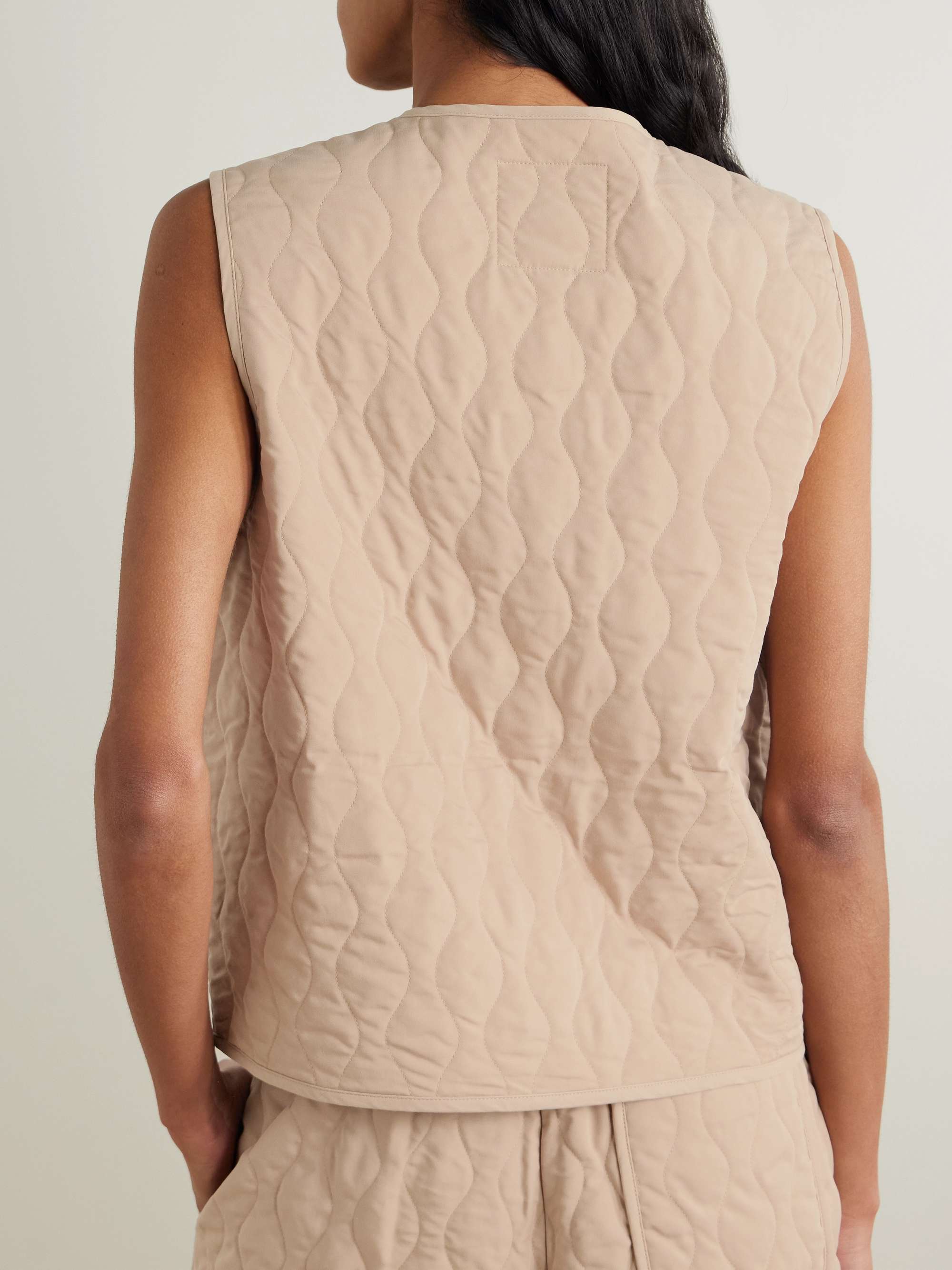Quilted padded twill vest view