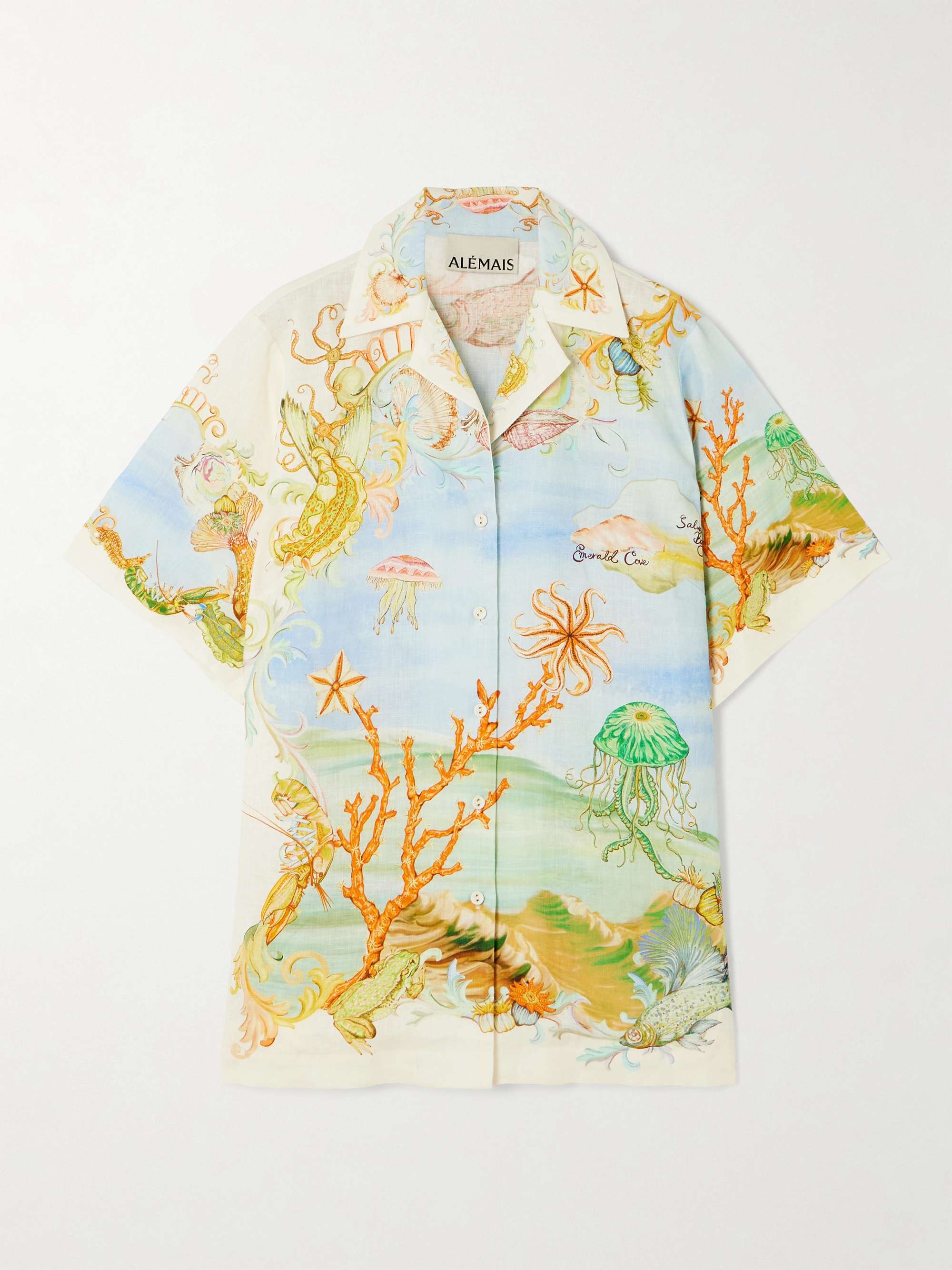 + Sam Pauletto Emerald Cove printed linen-gauze shirt view
