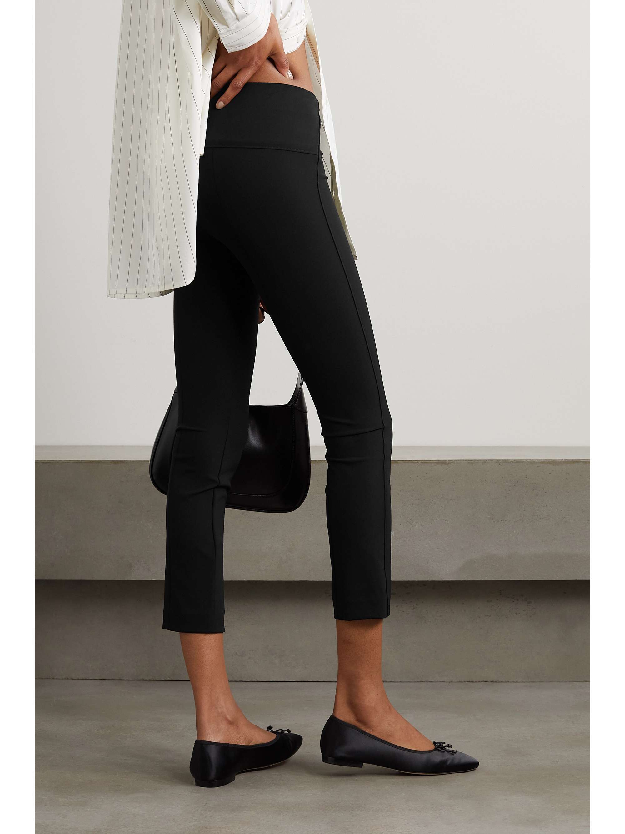 Cropped stretch-crepe skinny pants view