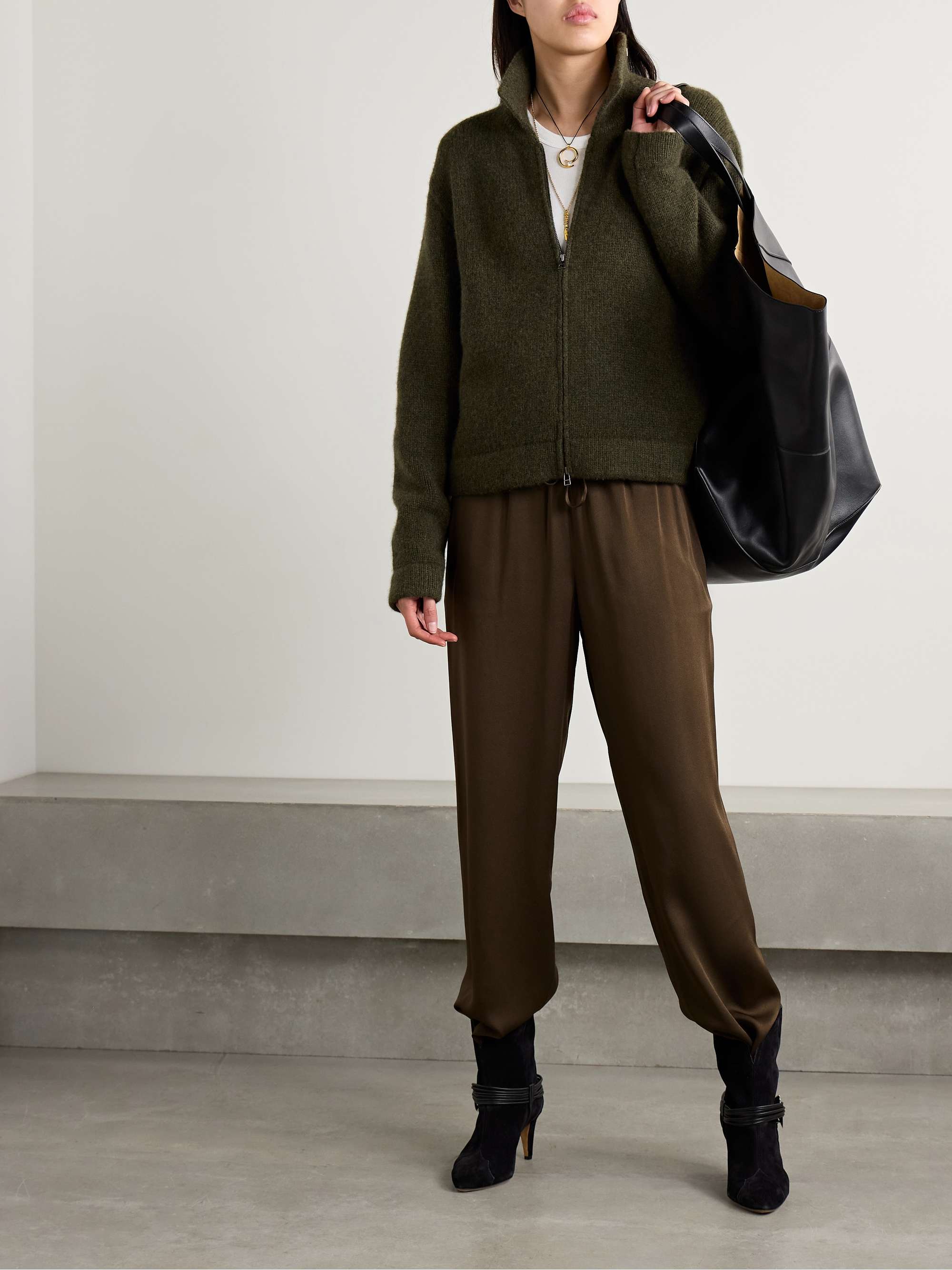 Kendry satin-crepe straight-leg pants view