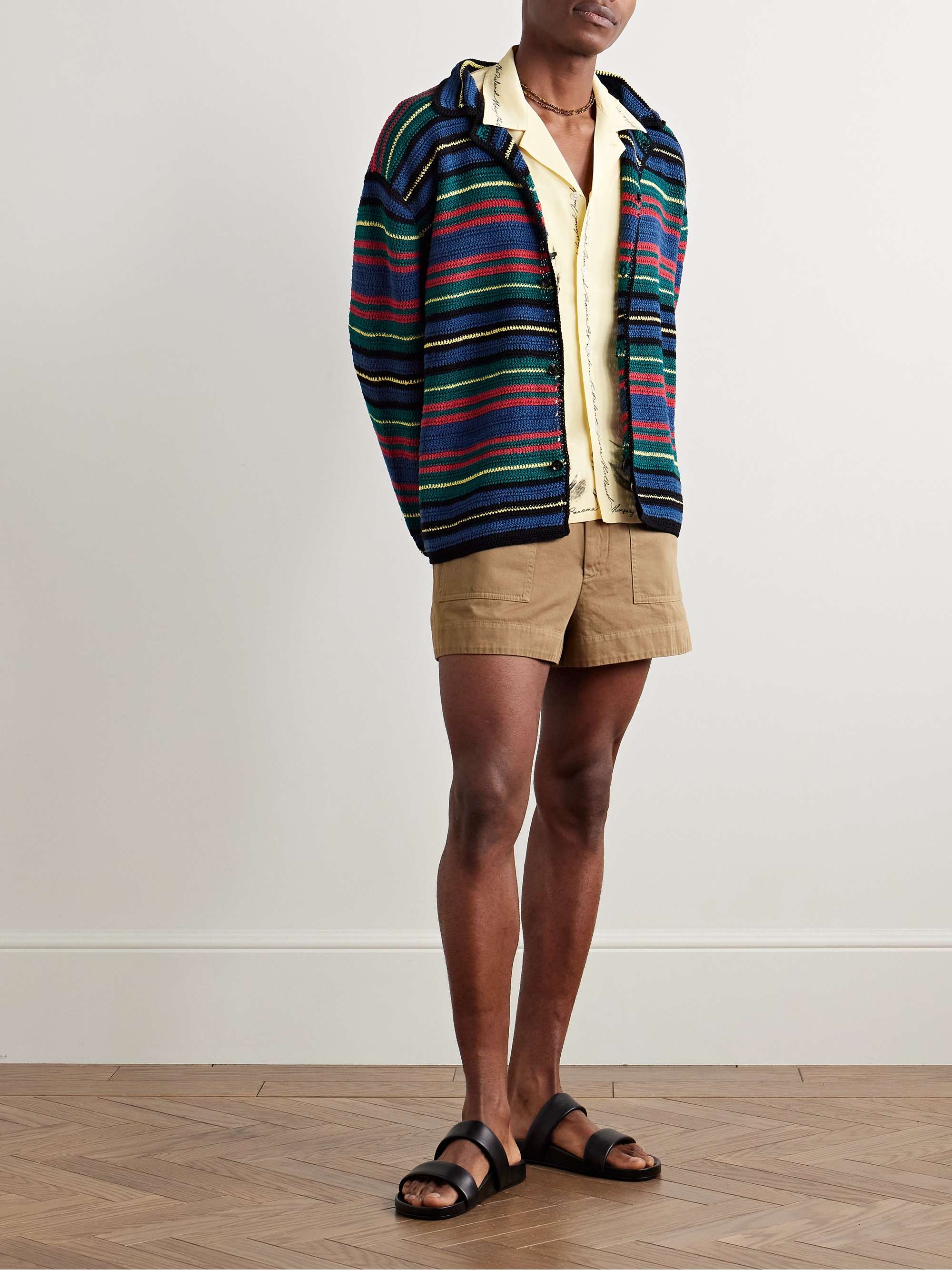 Riverbank Striped Crocheted Cotton Shirt view