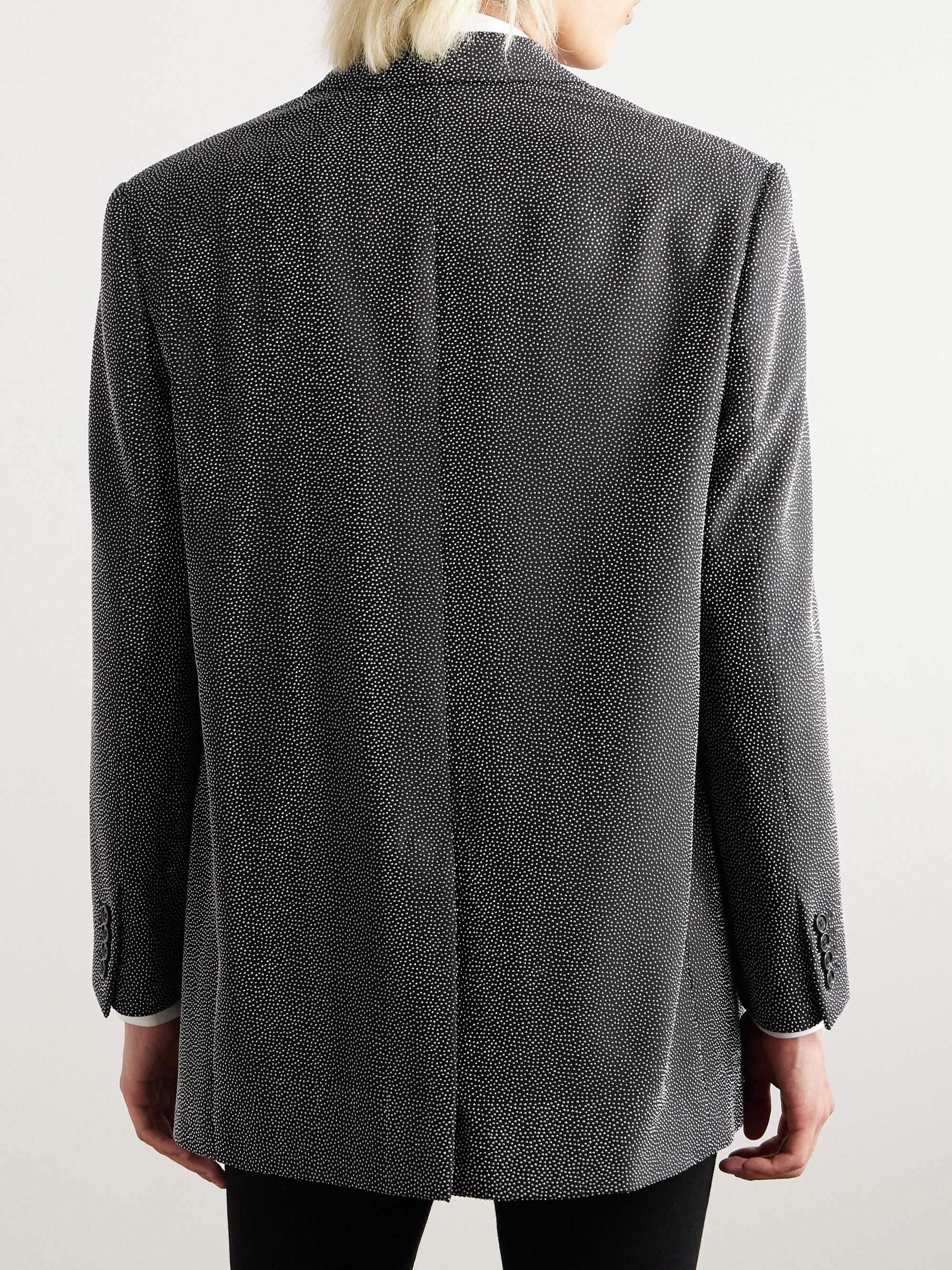 Crystal-Embellished Virgin Wool-Gabardine Blazer view