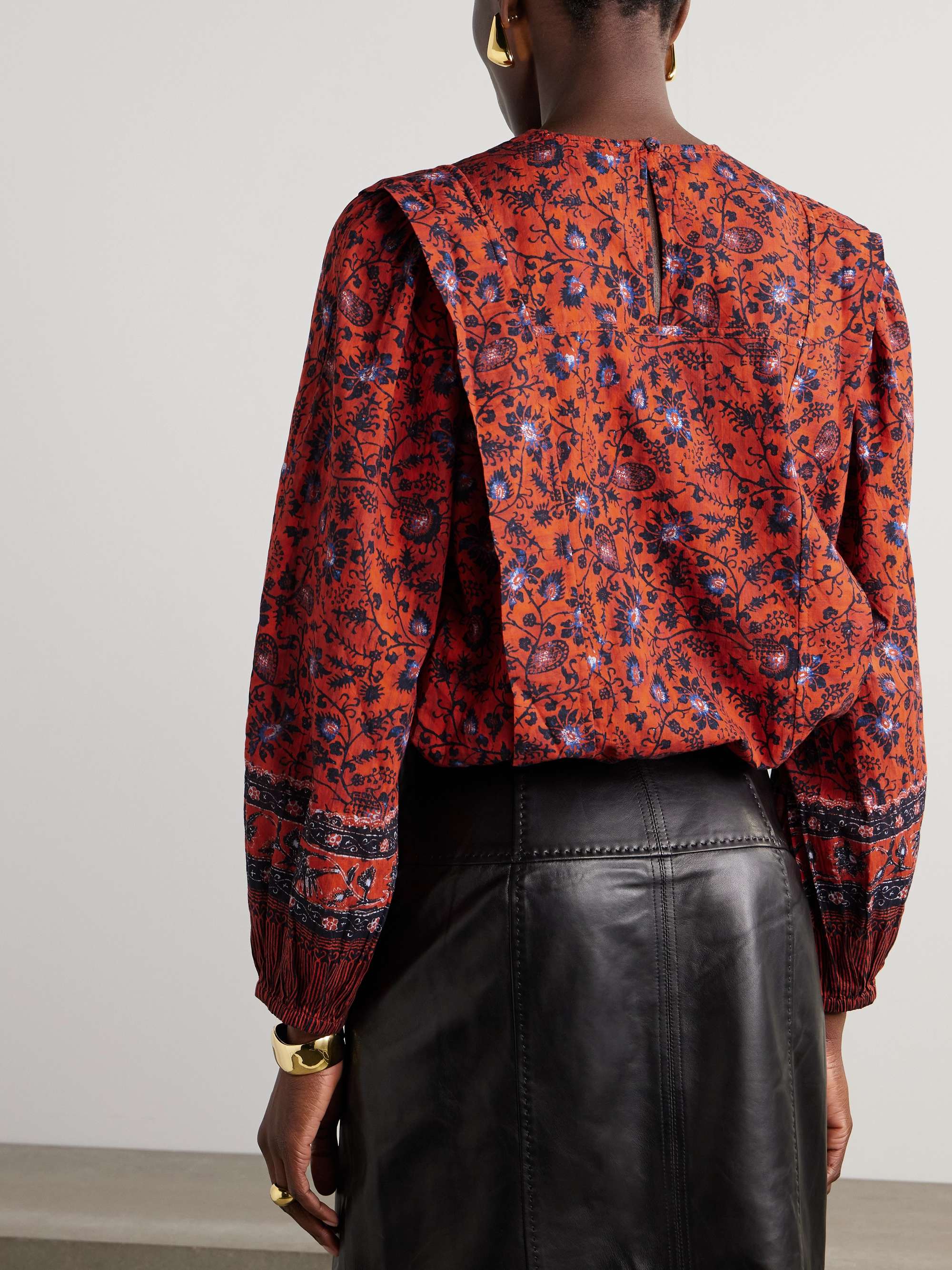 Prisha printed cotton-blend voile blouse view