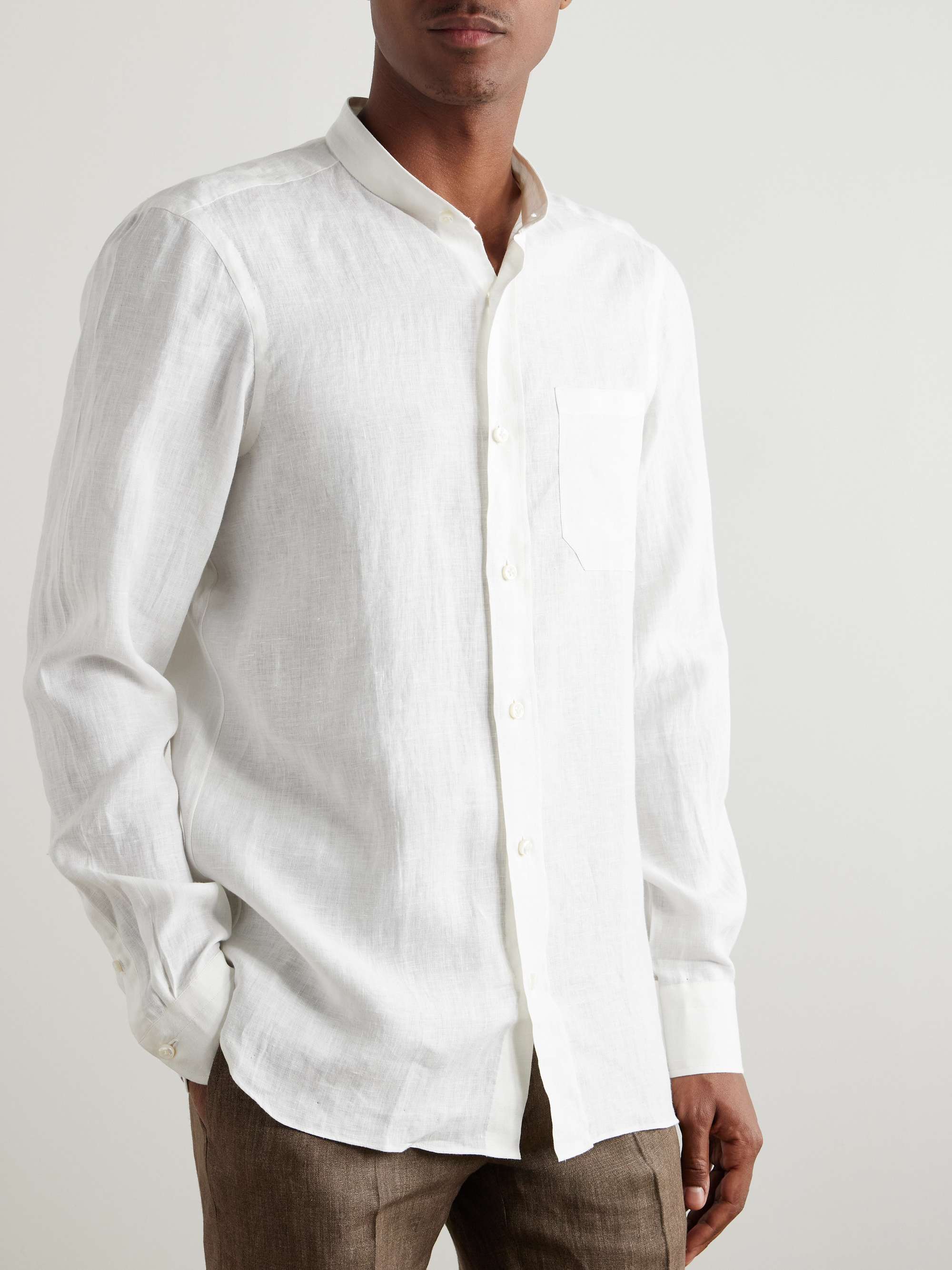 Guru Grandad-Collar Linen Shirt view