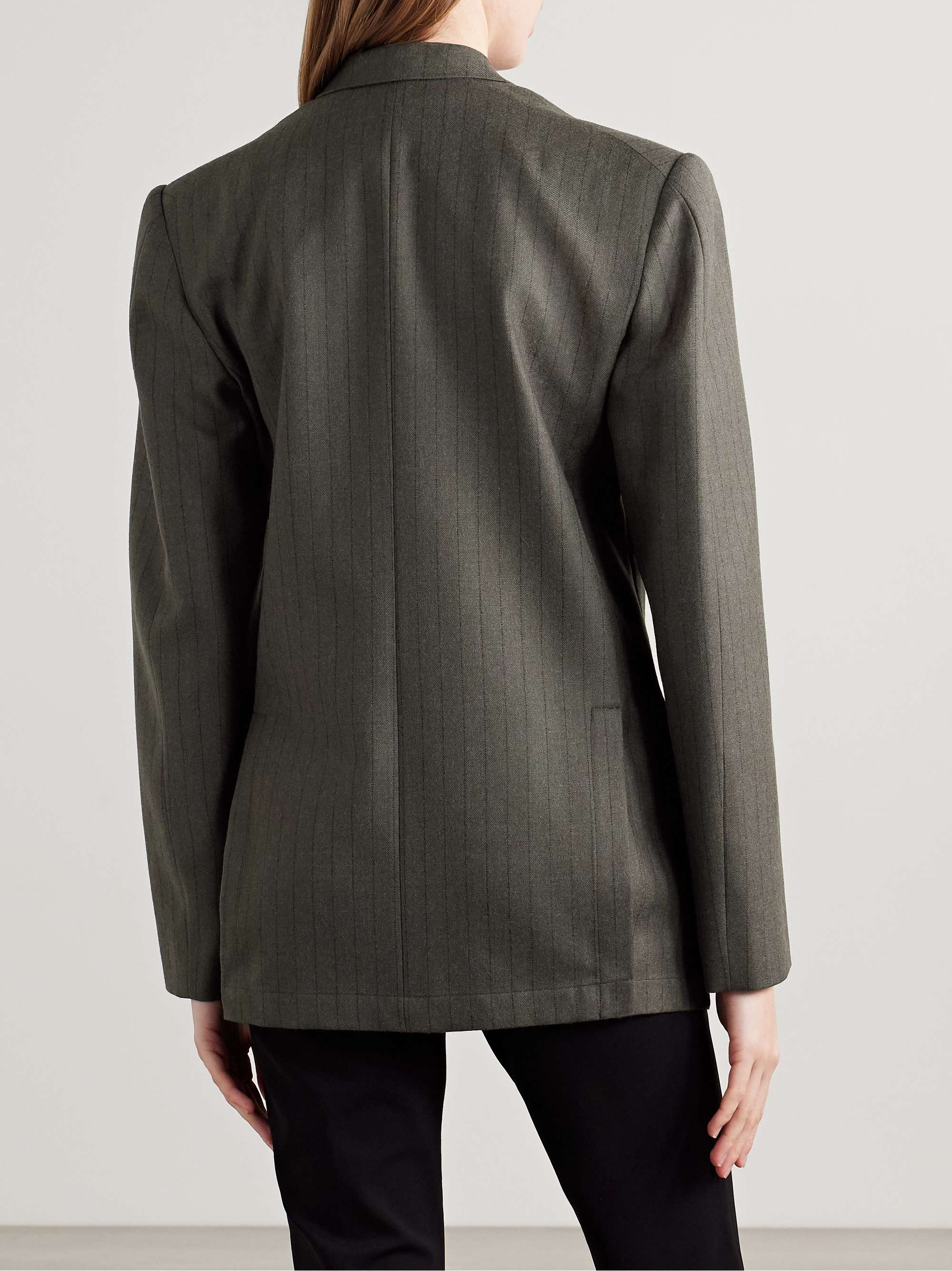 Gemini pinstriped wool-twill blazer view