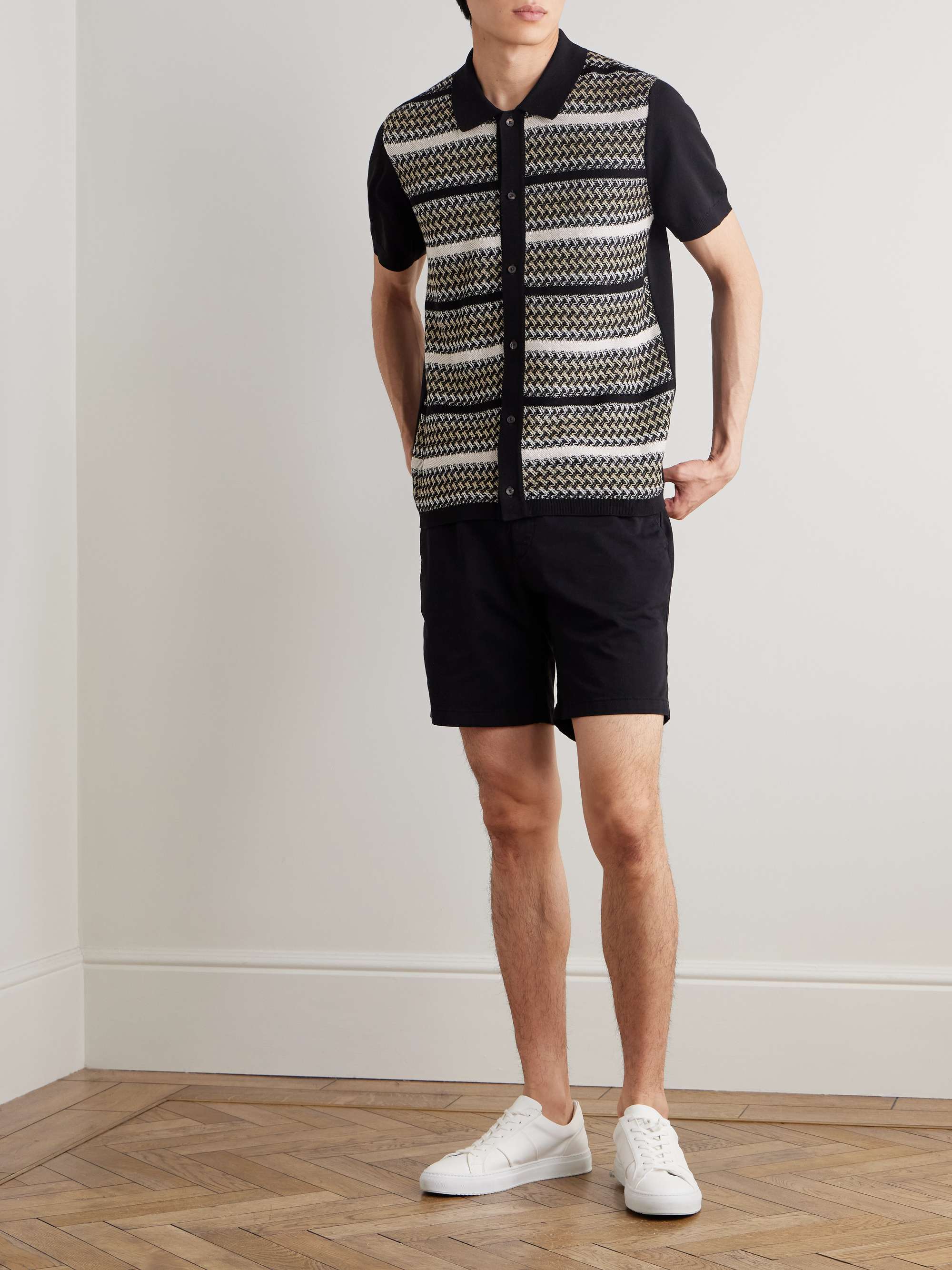 Striped Jacquard-Knit Organic Cotton Shirt view