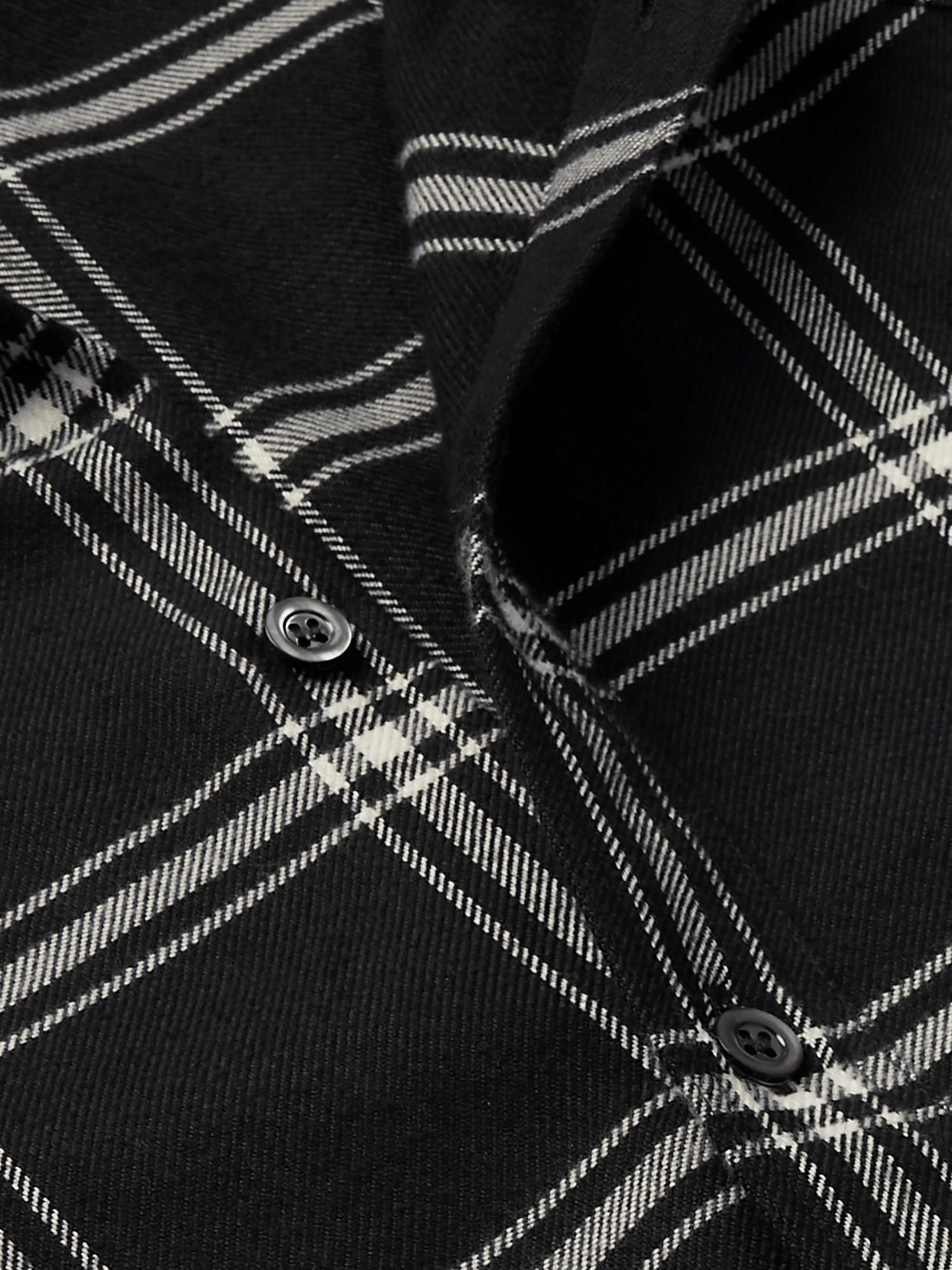 Harness-Detailed Checked Cotton-Flannel Shirt view