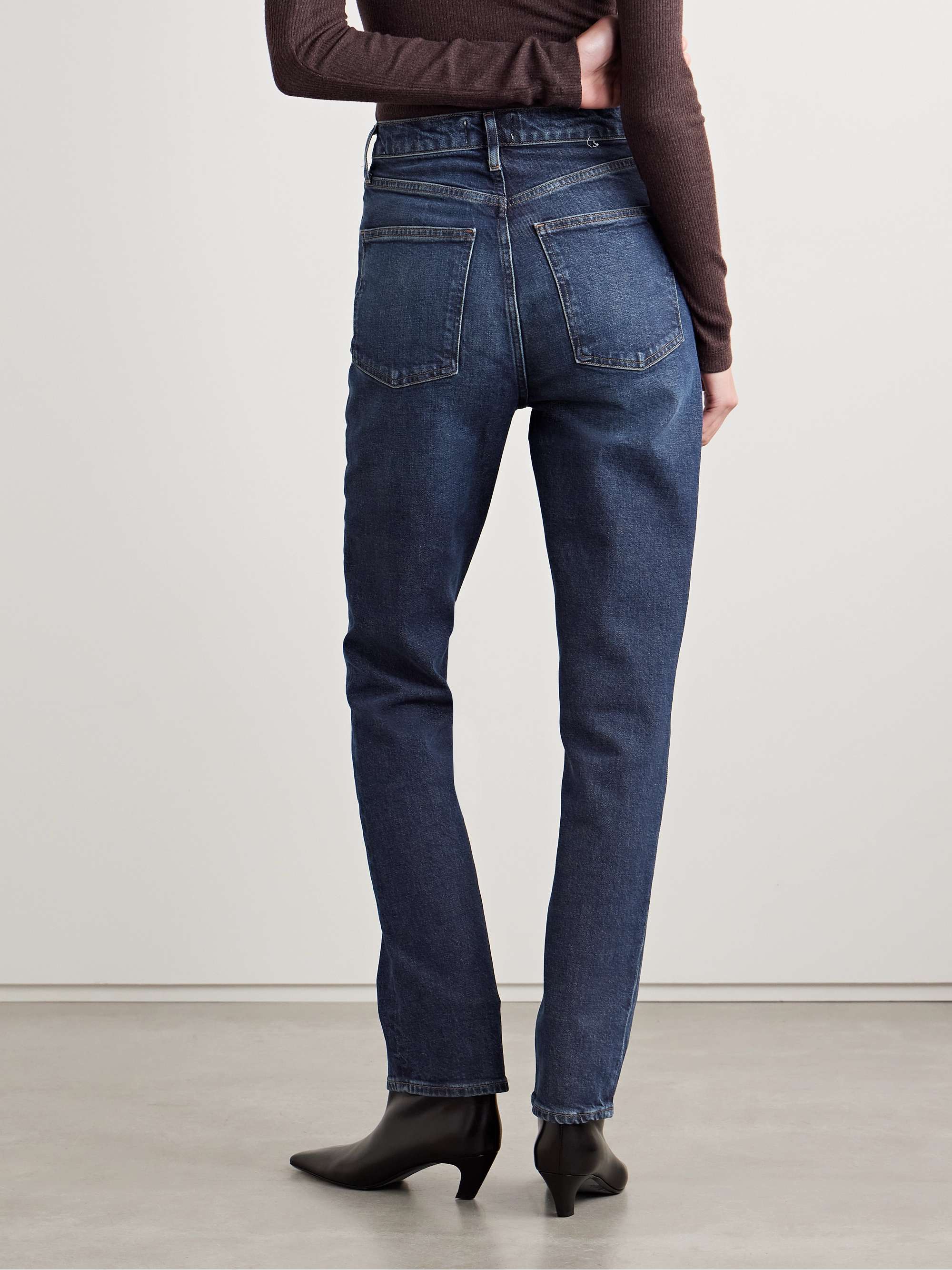 High Rise Stovepipe straight-leg organic jeans view