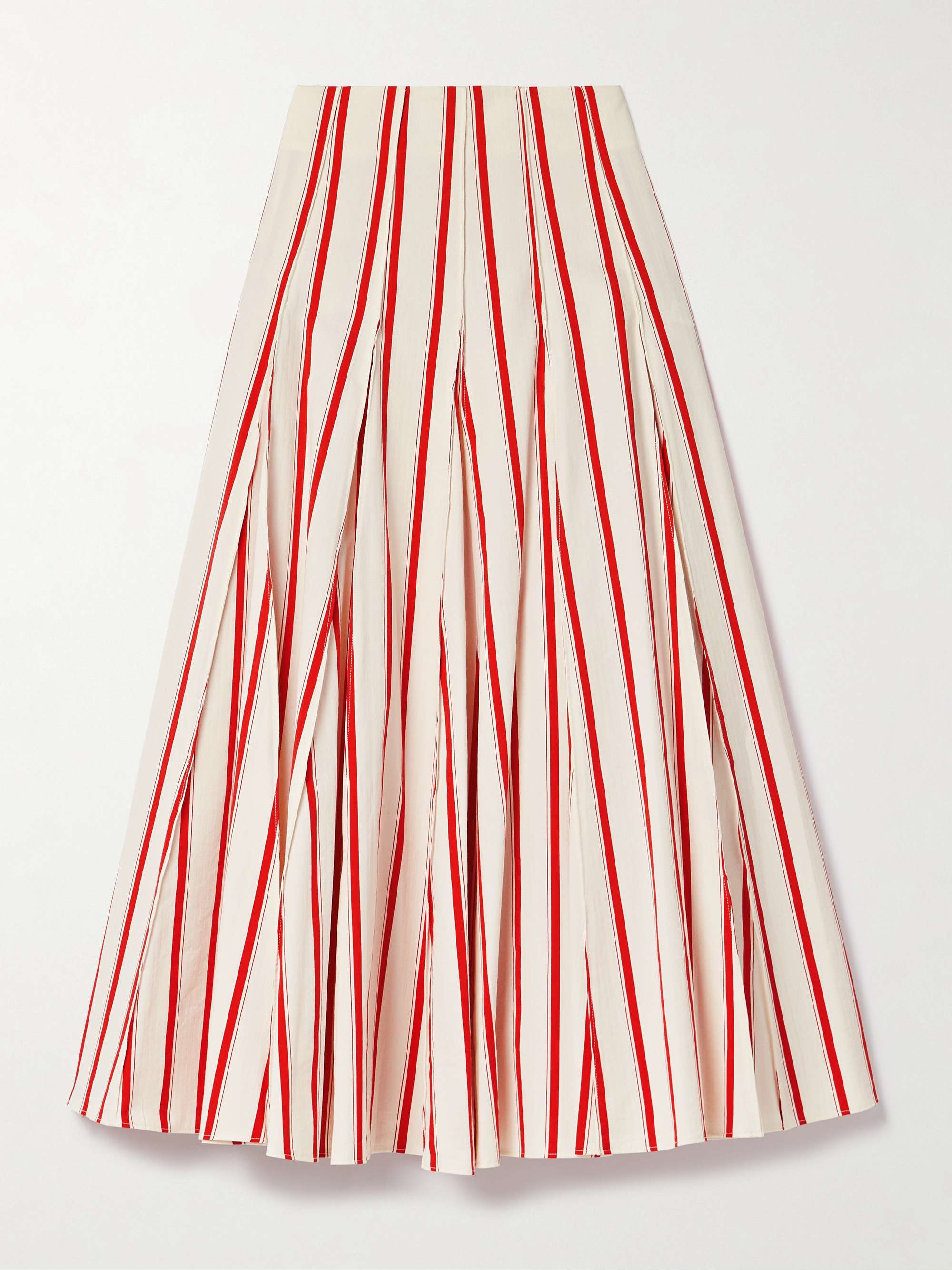 Million Pleats striped herringbone cotton-blend maxi skirt view