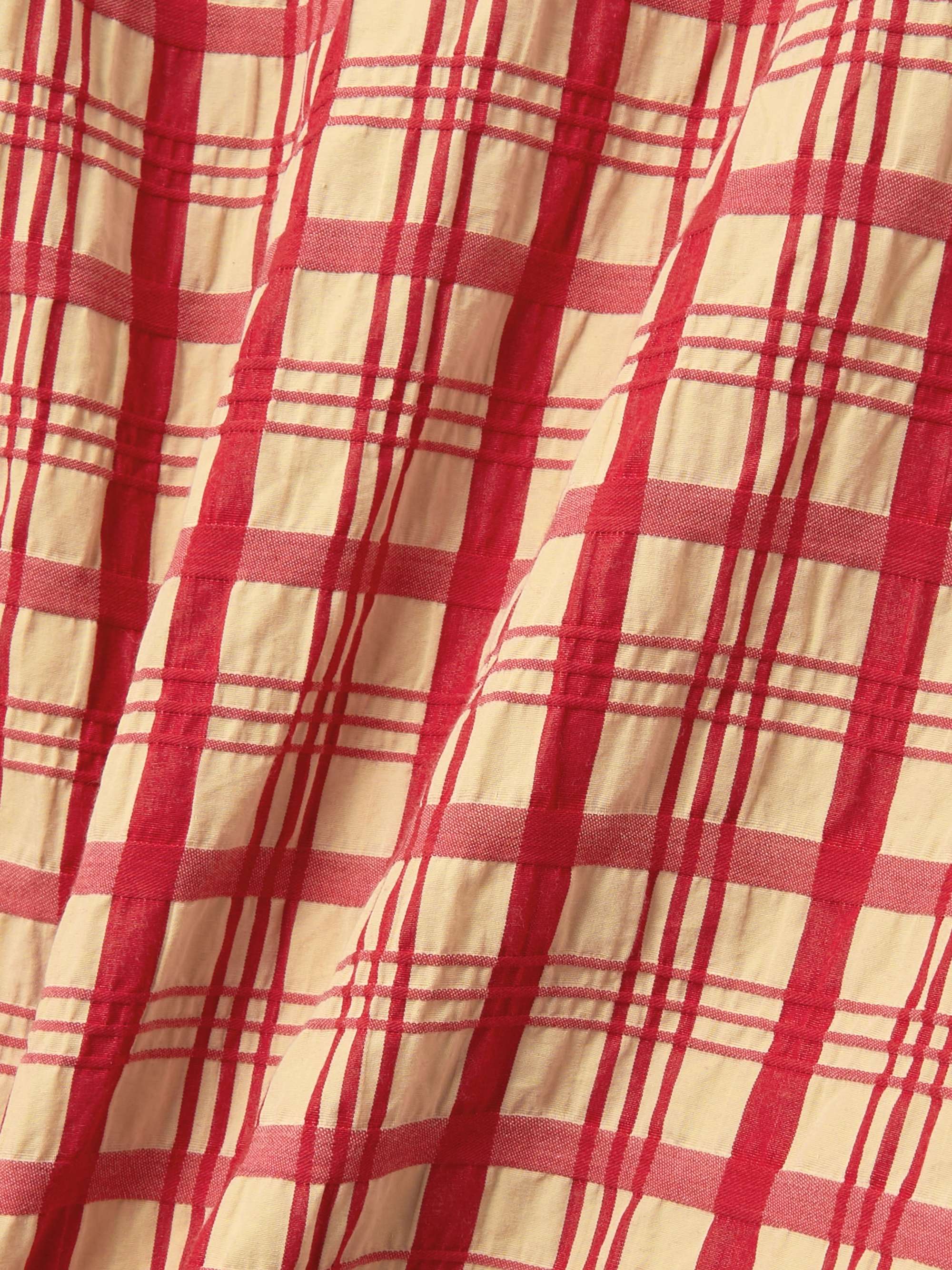 Draped checked cotton-seersucker blouse view