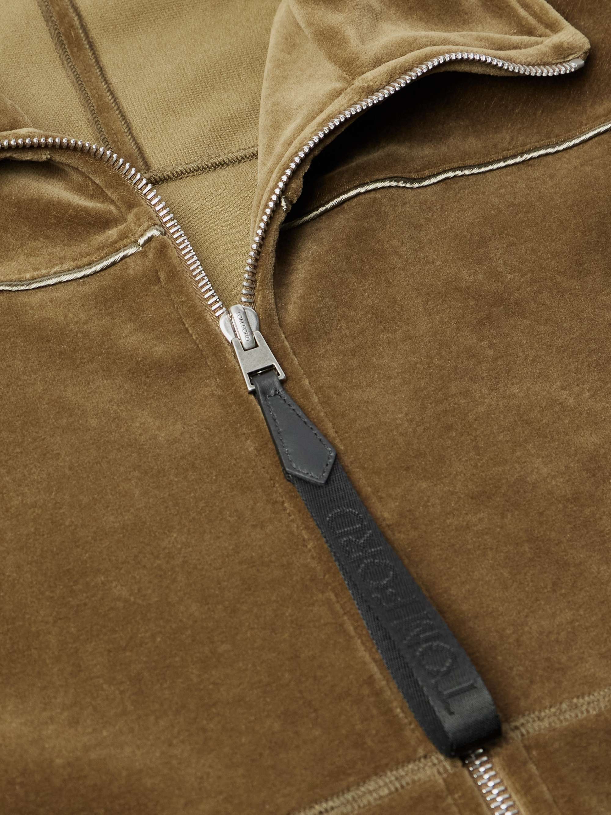Cotton-Blend Velour Track Jacket view
