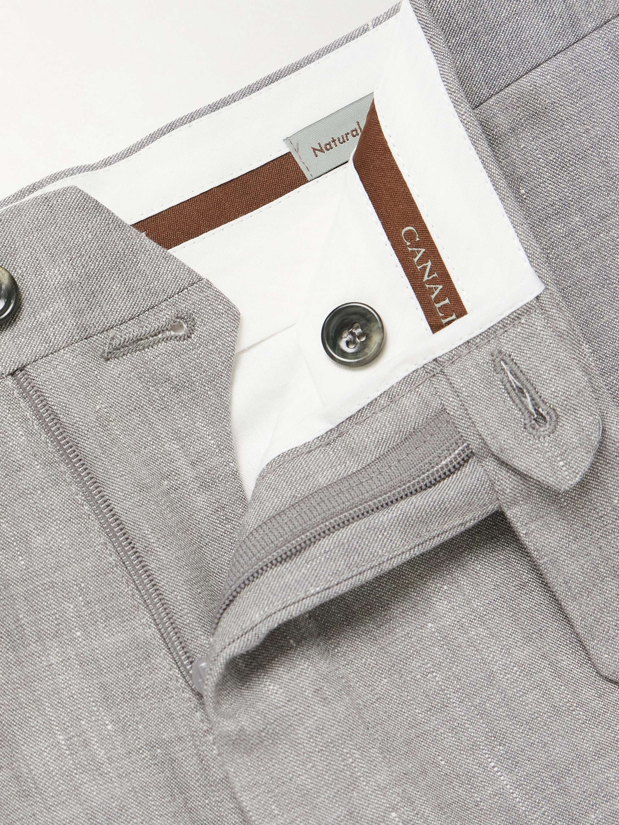 Tapered Linen and Wool-Blend Suit Trousers view