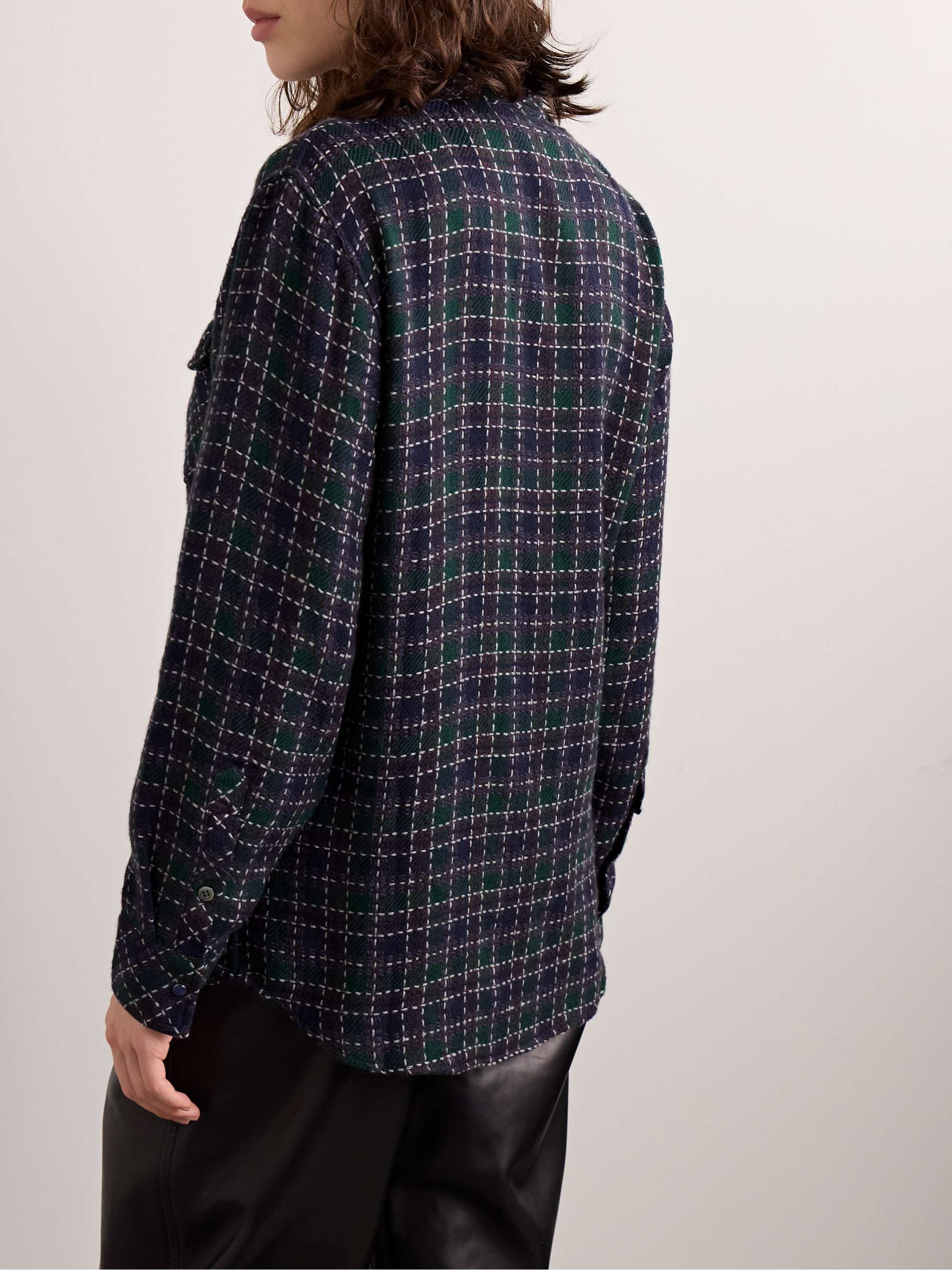 Checked cashmere shirt view