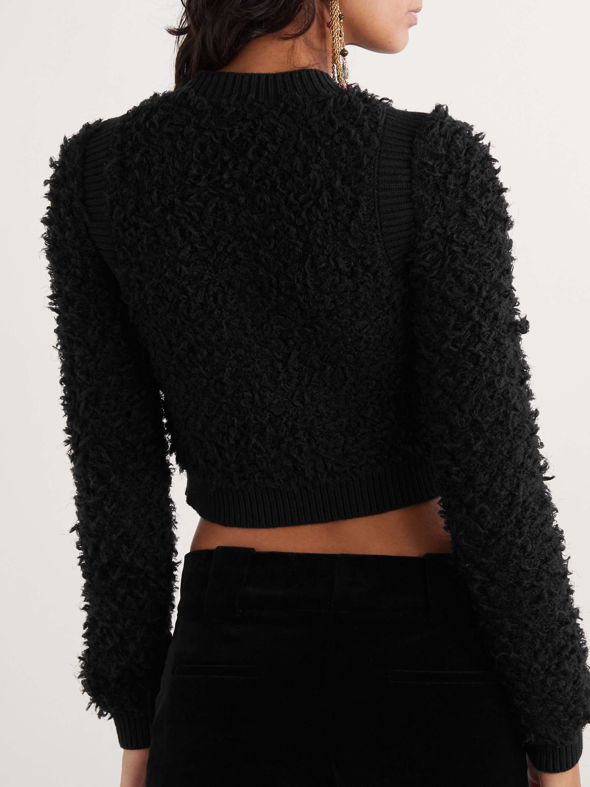 Wool and silk-blend bouclé cardigan view