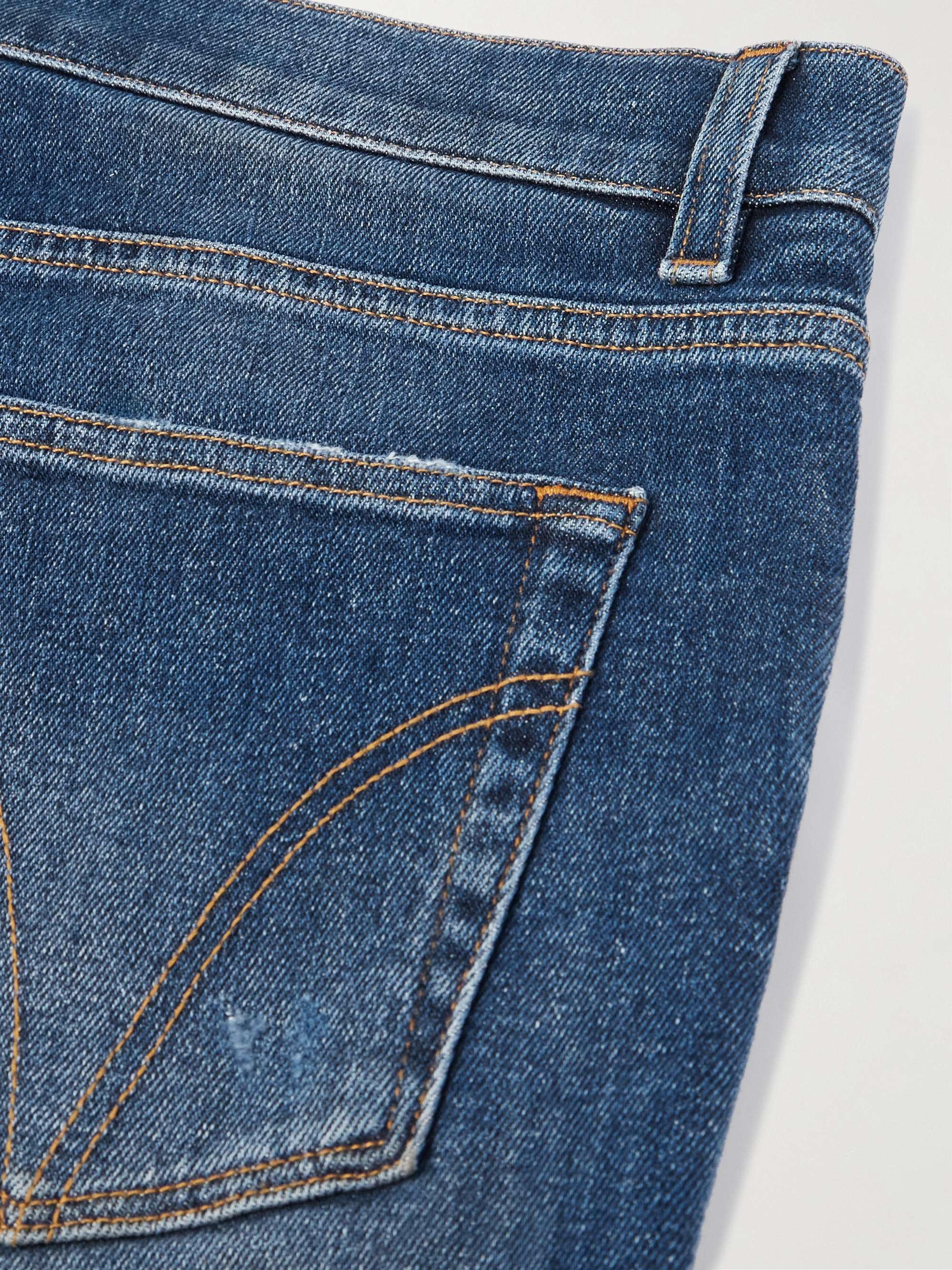 Slim-Fit Straight-Leg Embellished Distressed Jeans view