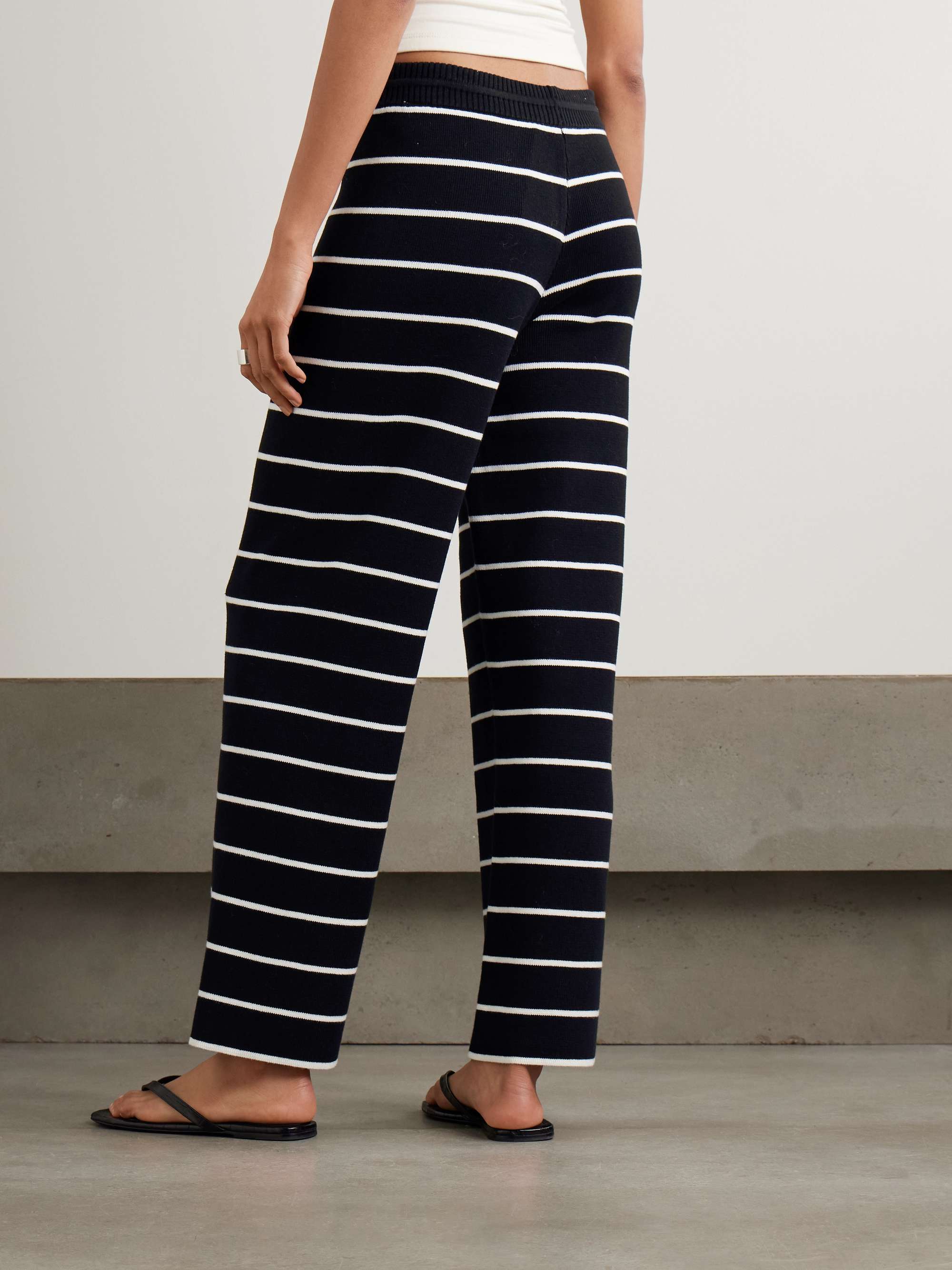Leo striped cotton straight-leg pants view