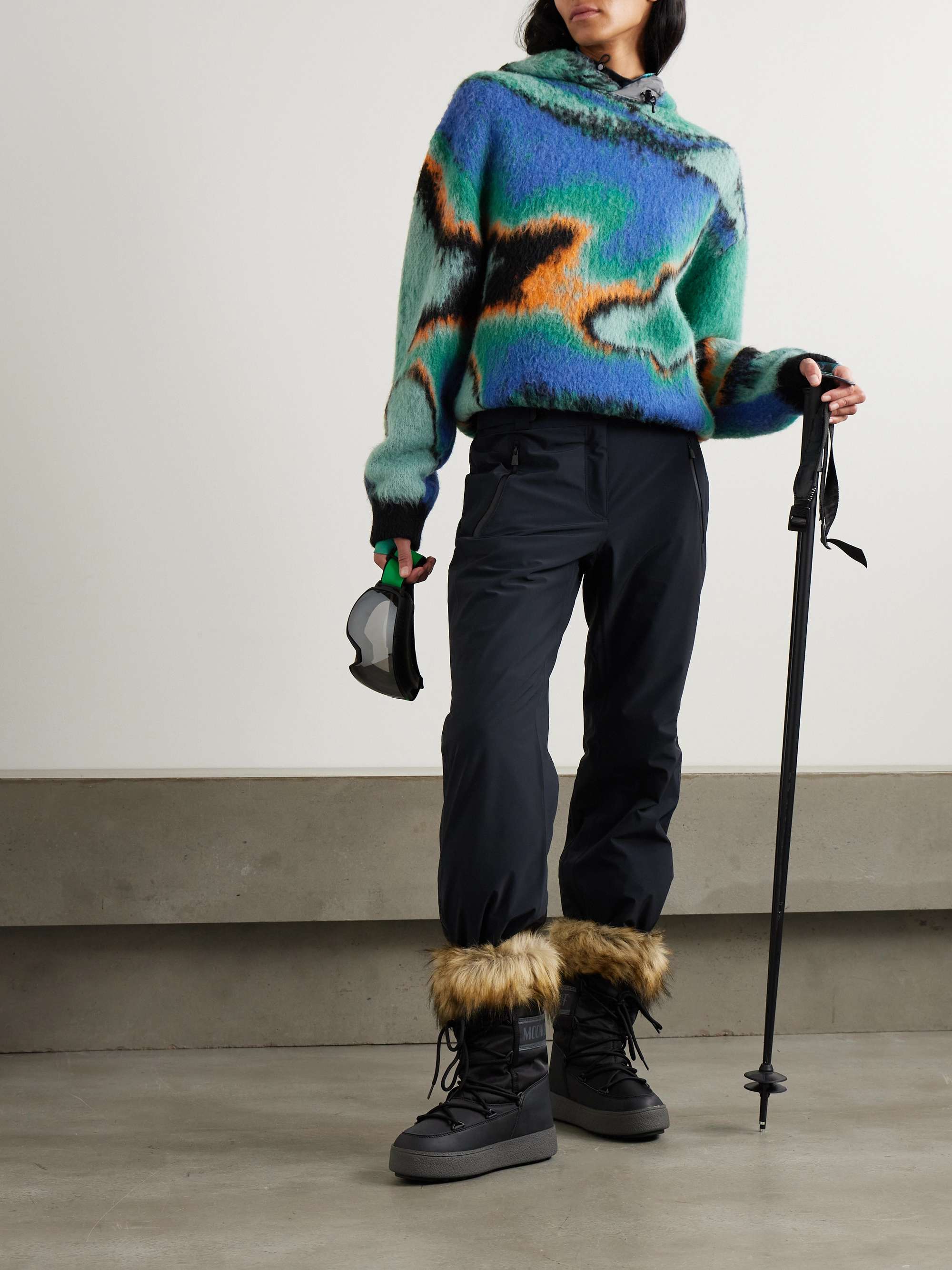 Off Piste shell-trimmed printed fleece hoodie view