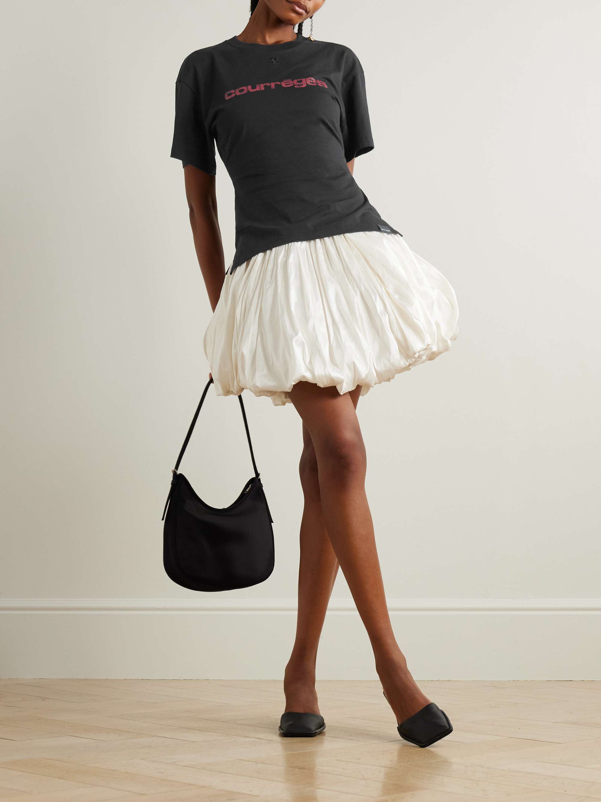 Embroidered printed cotton-jersey T-shirt view