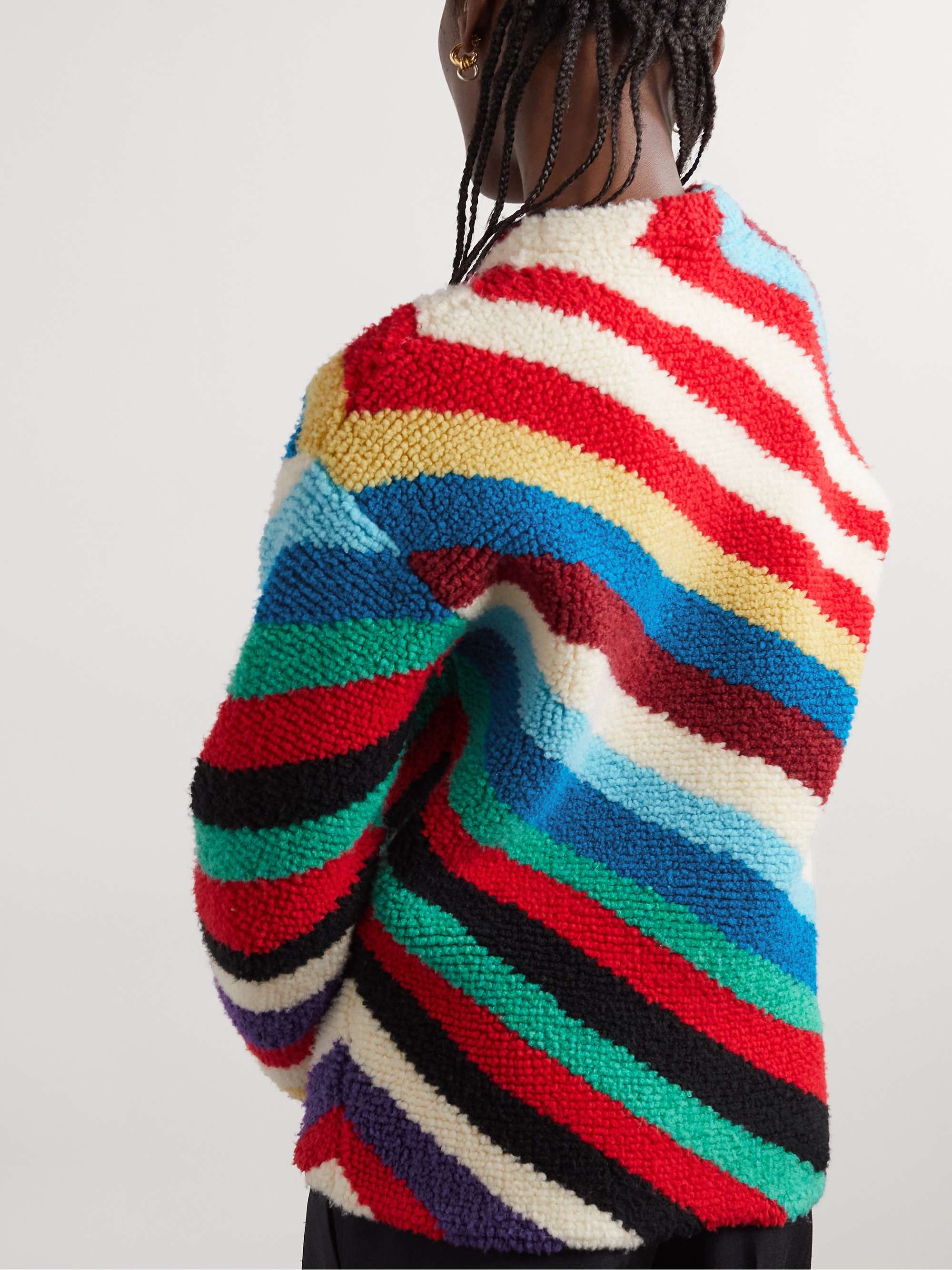 Striped knitted wool sweater view