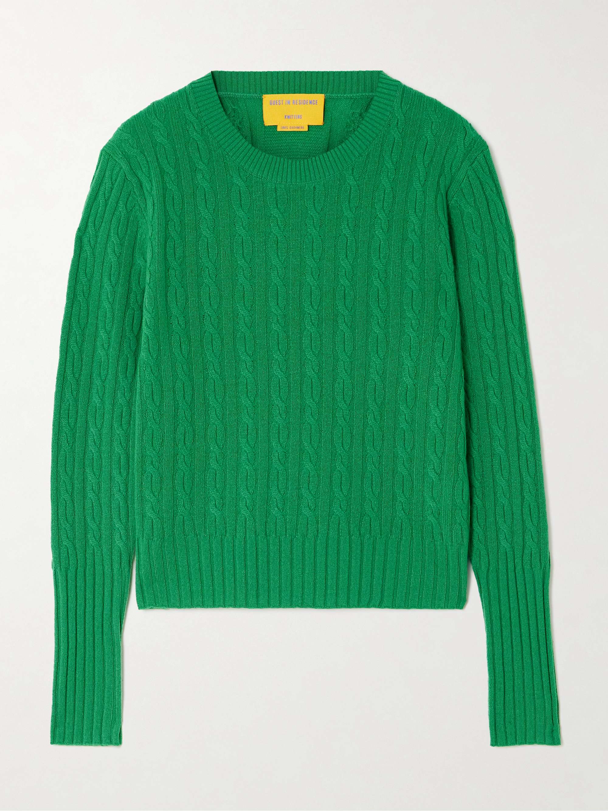 Twin cable-knit cashmere sweater view
