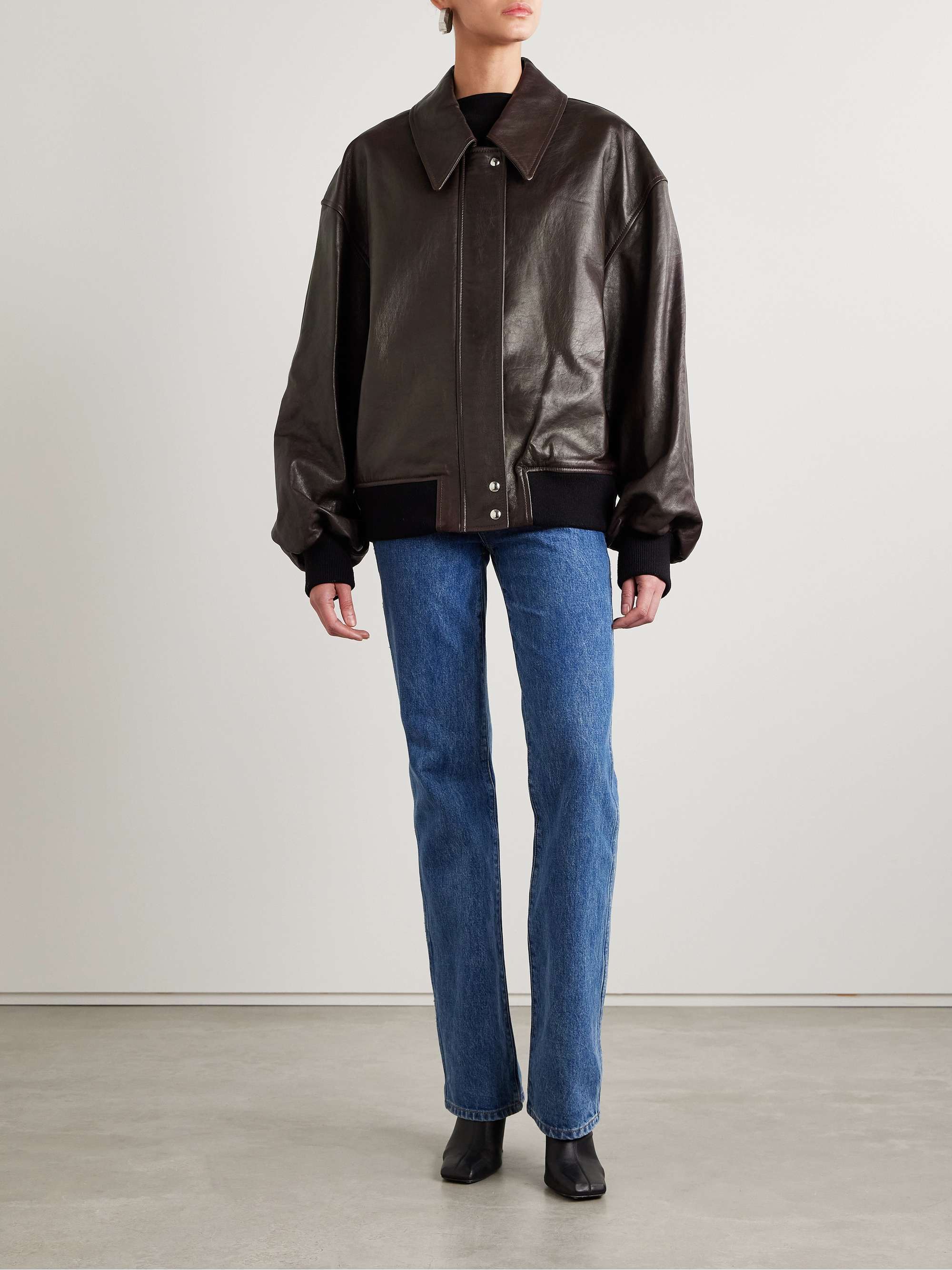 Shelman leather bomber jacket view