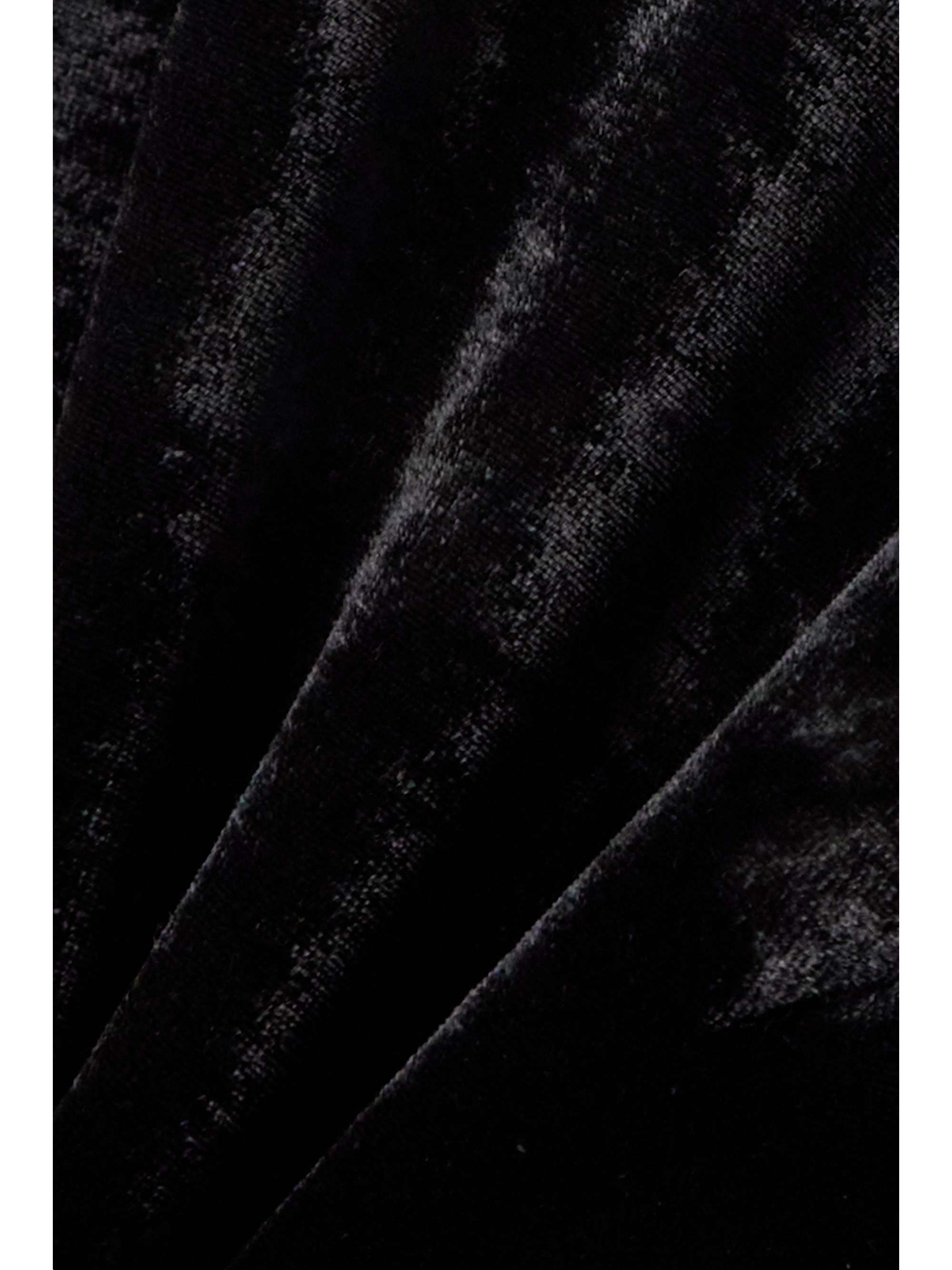 Stretch-velvet turtleneck top view