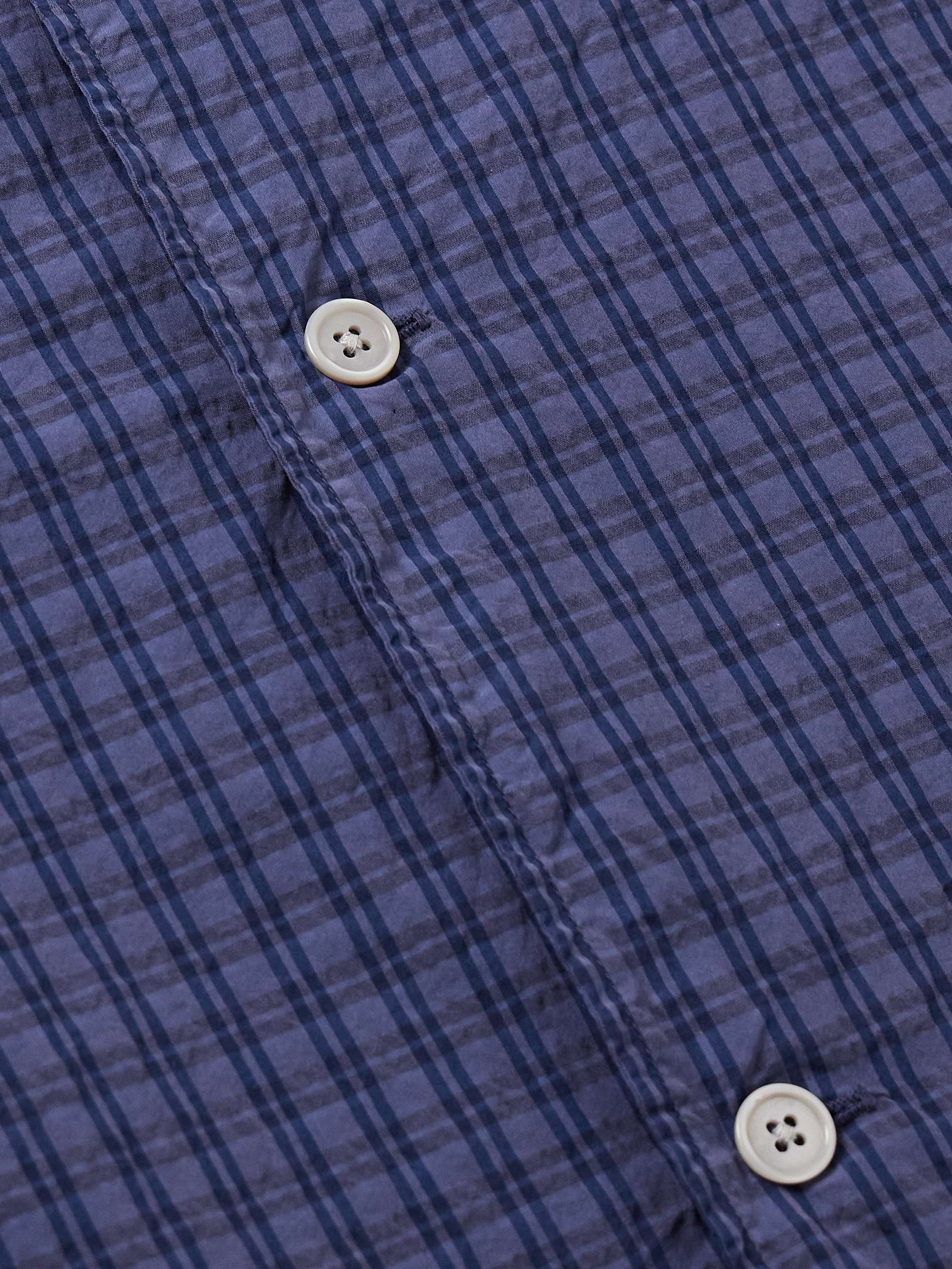 Box Checked Cotton-Blend Seersucker Shirt view