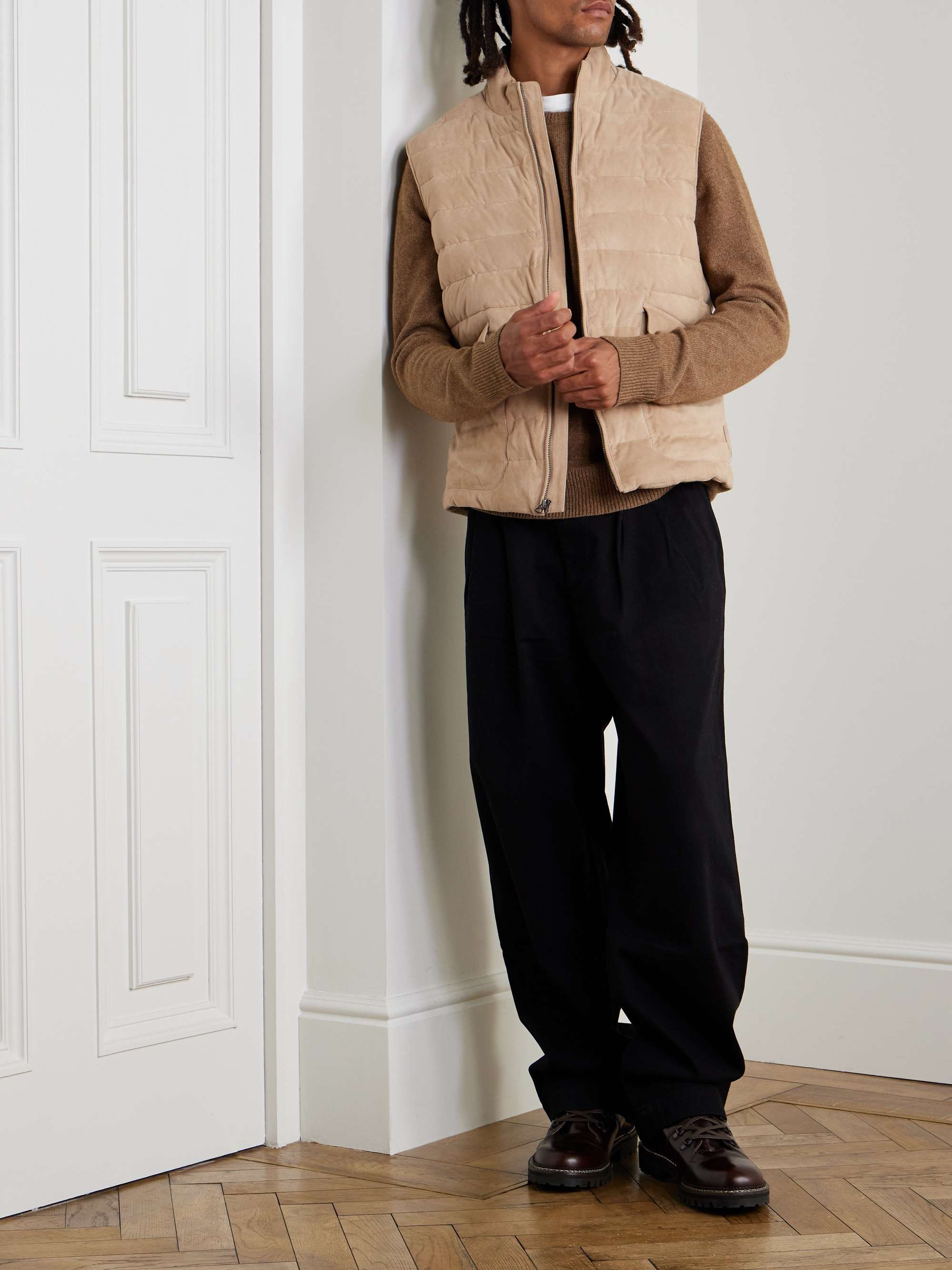 Quilted Suede Gilet view