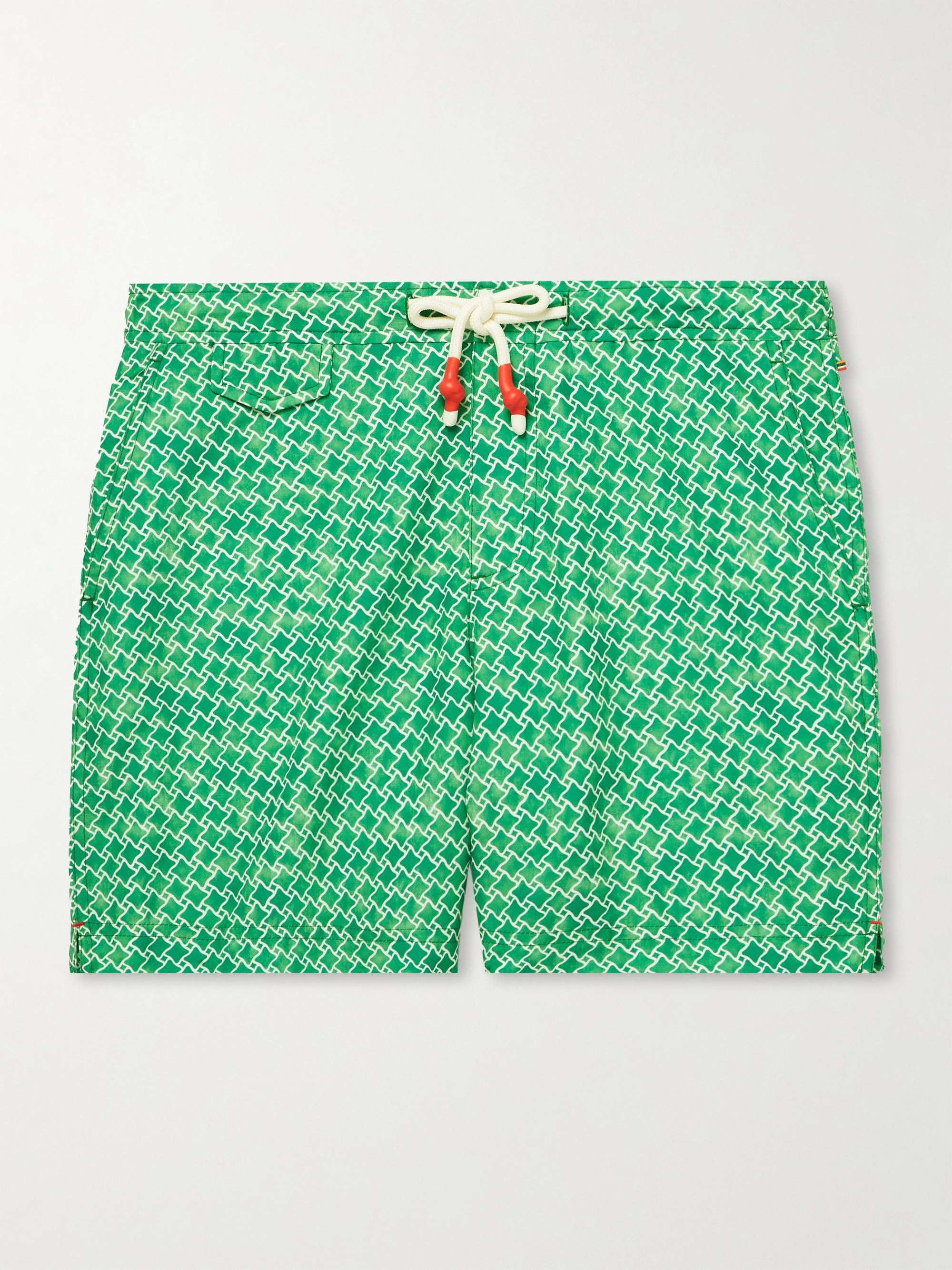 Standard Slim-Fit Straight-Leg Mid-Length Printed Swim Shorts view