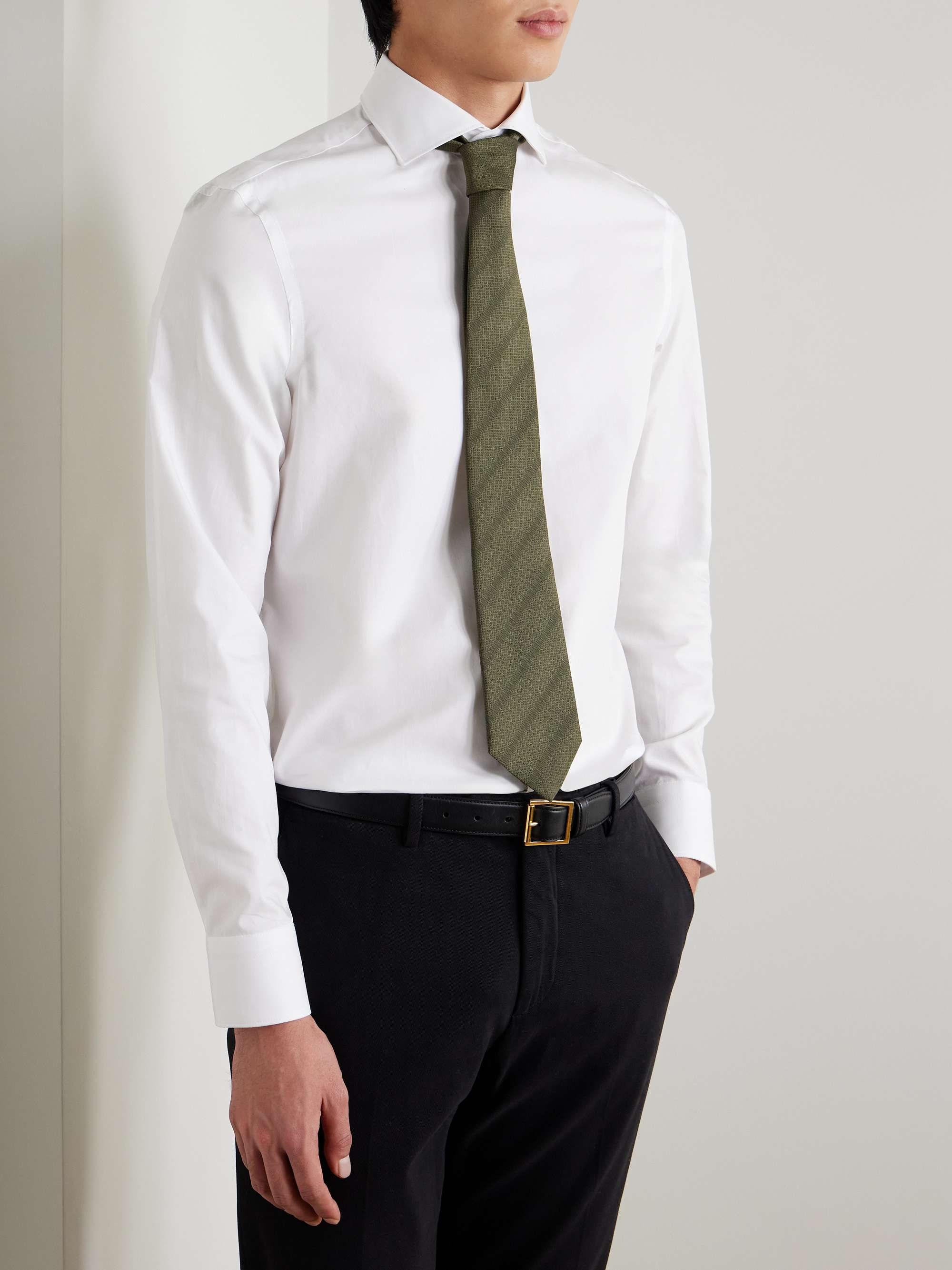 Cutaway-Collar Cotton-Poplin Shirt view
