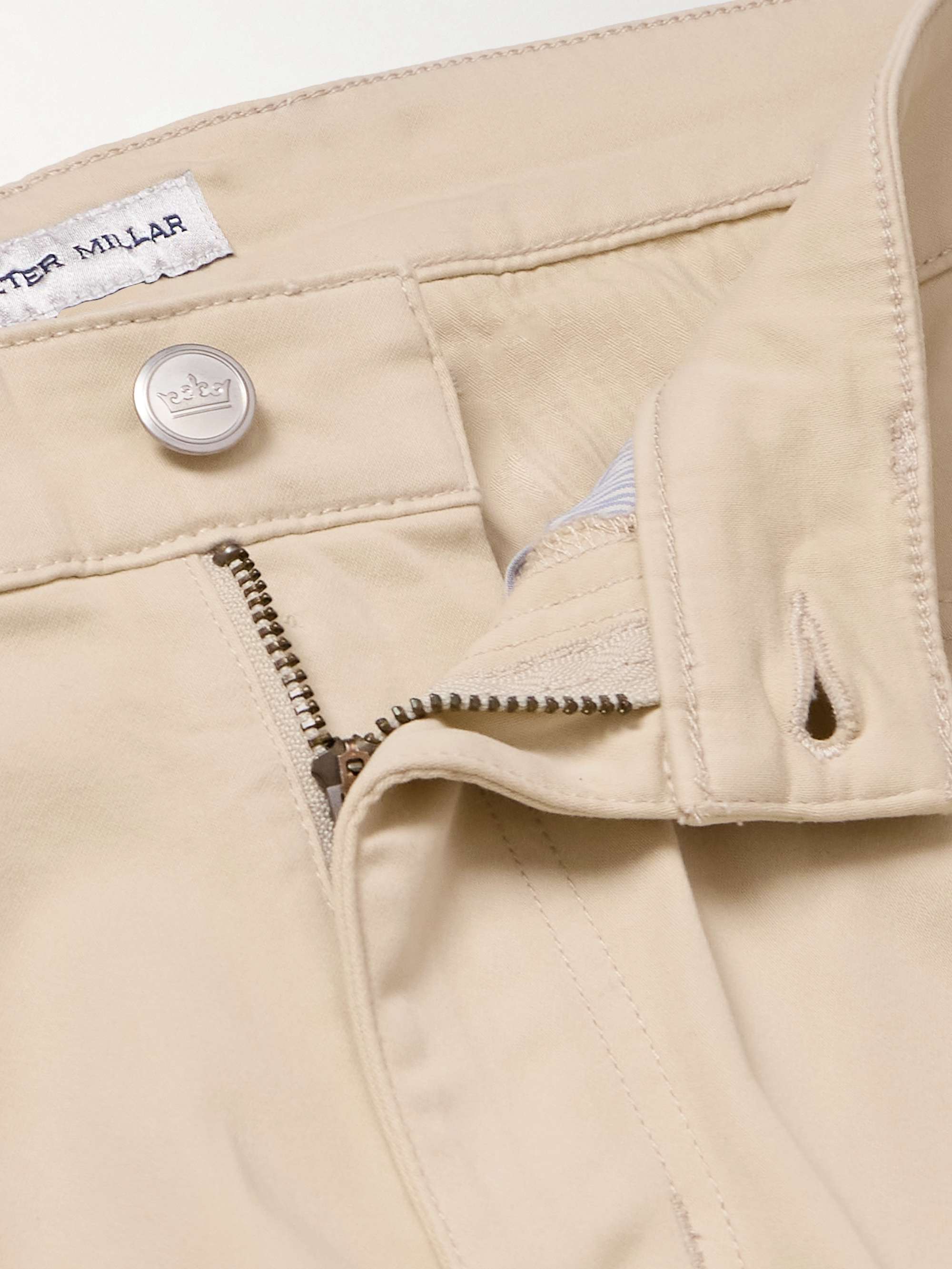 Slim-Fit Cotton-Blend Sateen Trousers view